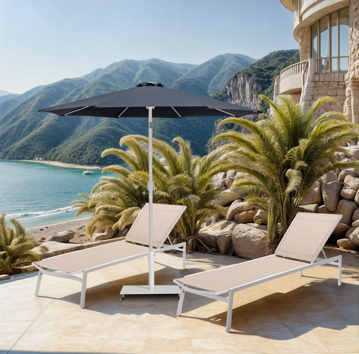Fiji - Patio Umbrella With White Pole