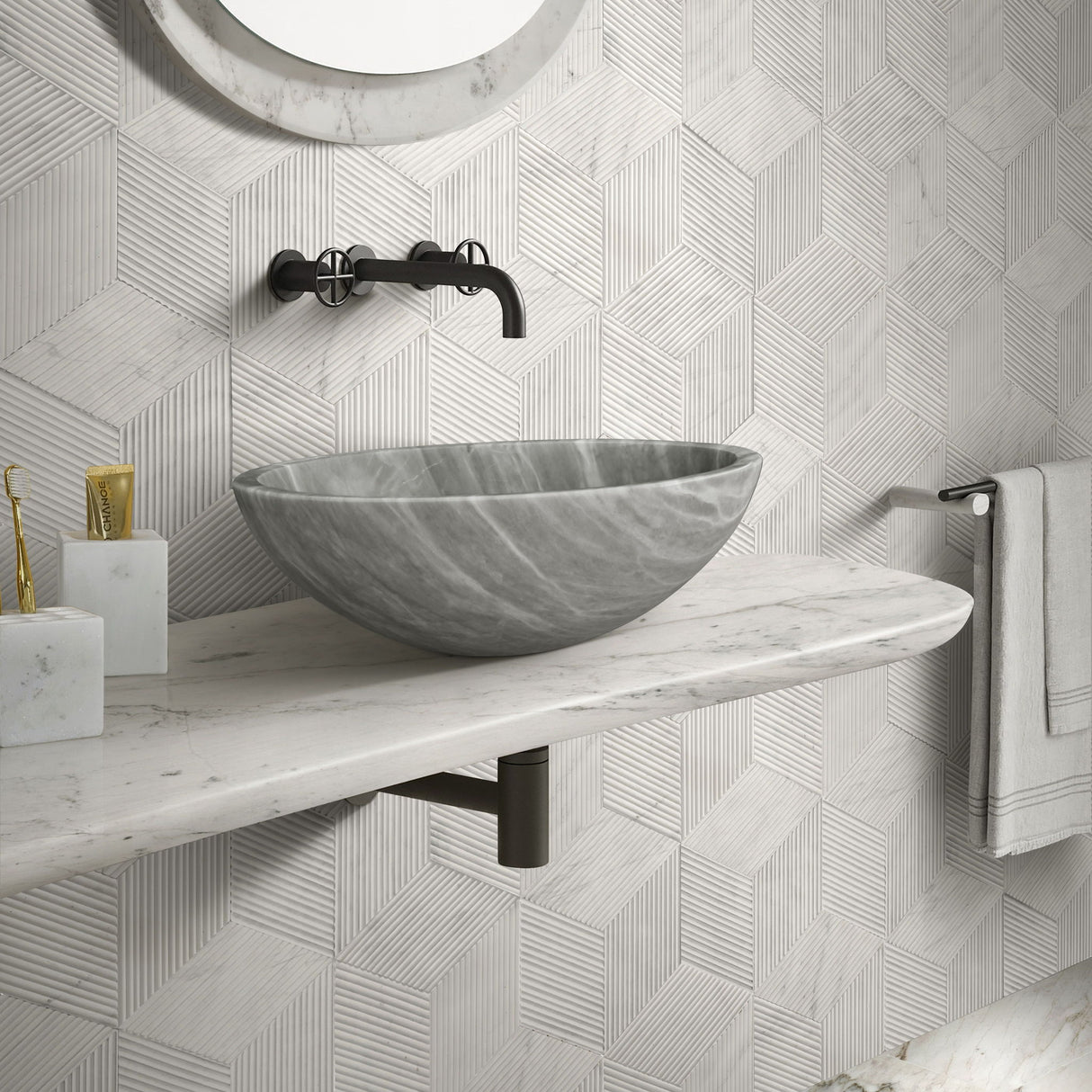 Bathroom Vessel Sink, Circular Design