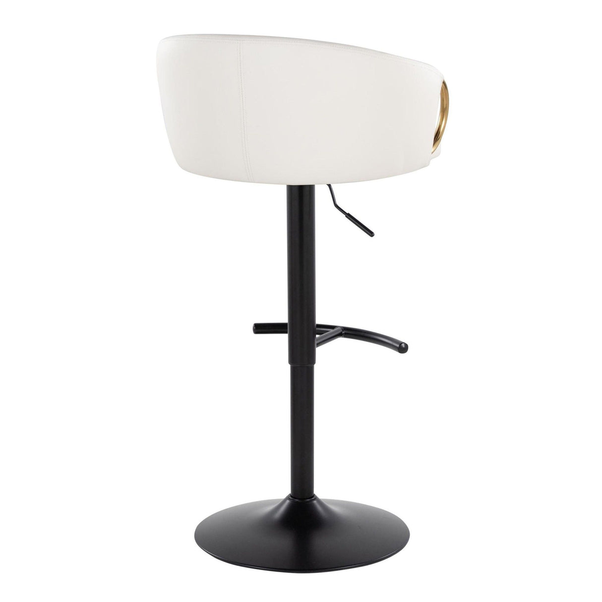 Claire - Adjustable Barstool With Rounded T Footrest (Set of 2) - Black Metal With Gold Metal Accent