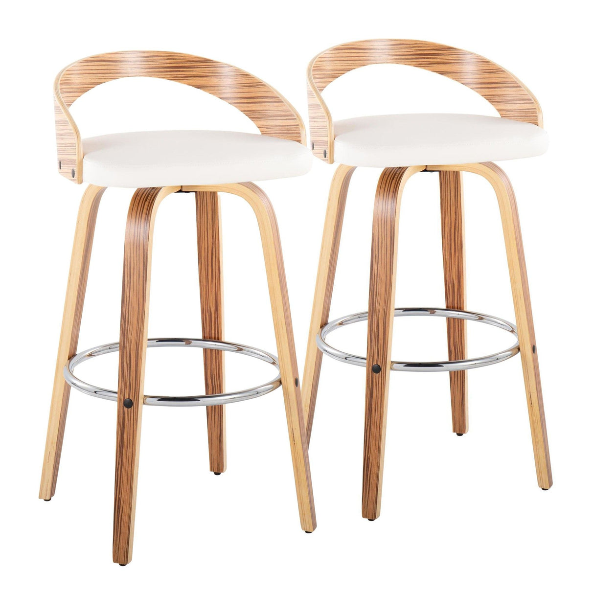 Grotto - 30" Fixed-Height Barstool (Set of 2) - White