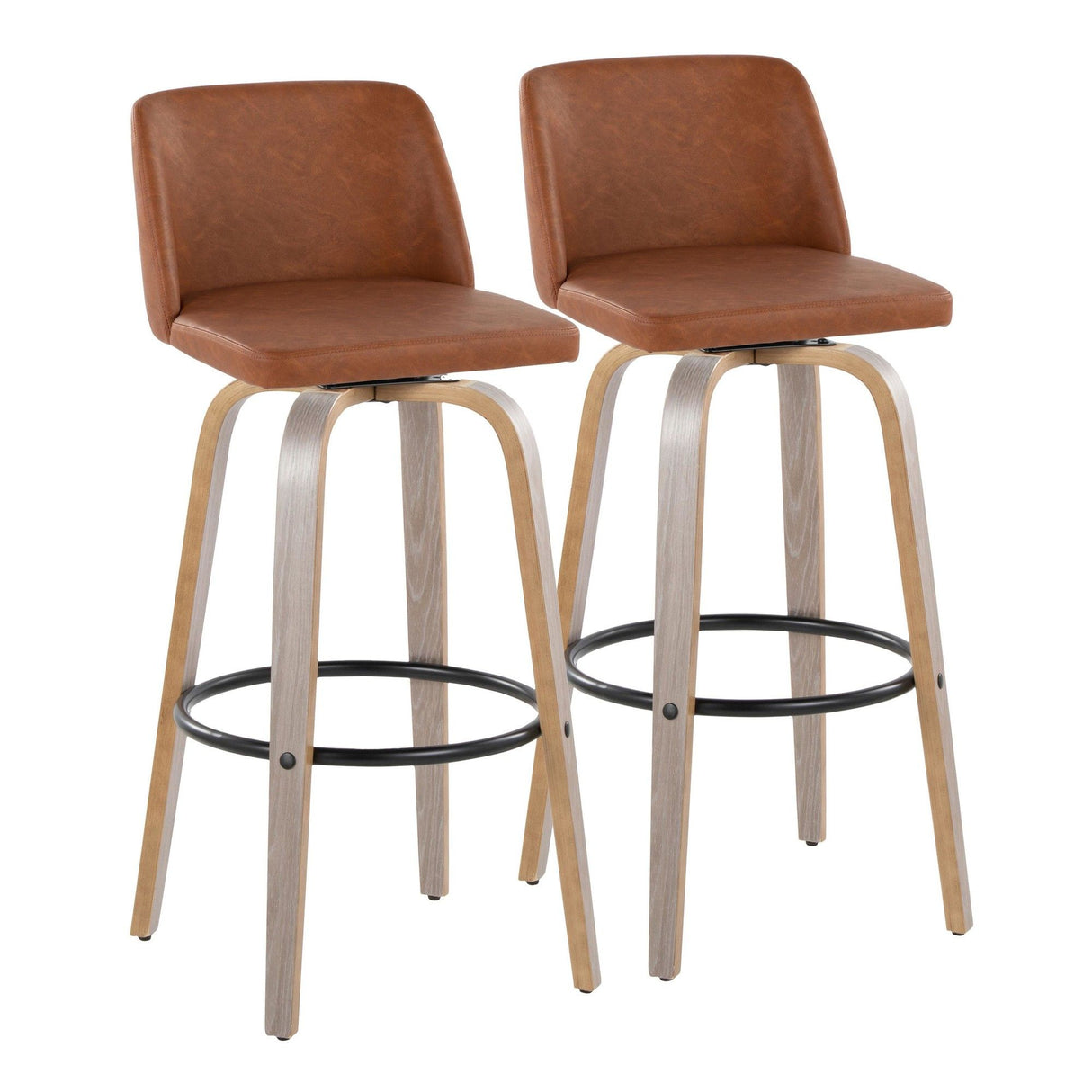 Toriano - 30" Fixed-Height Fabric Barstool (Set of 2)