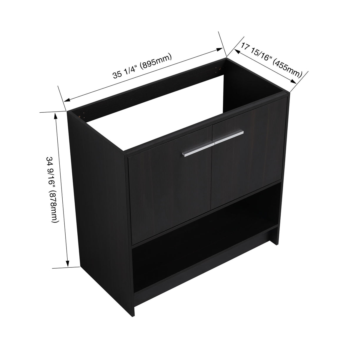 Modern Freestanding Bathroom Vanity With 2 Doors