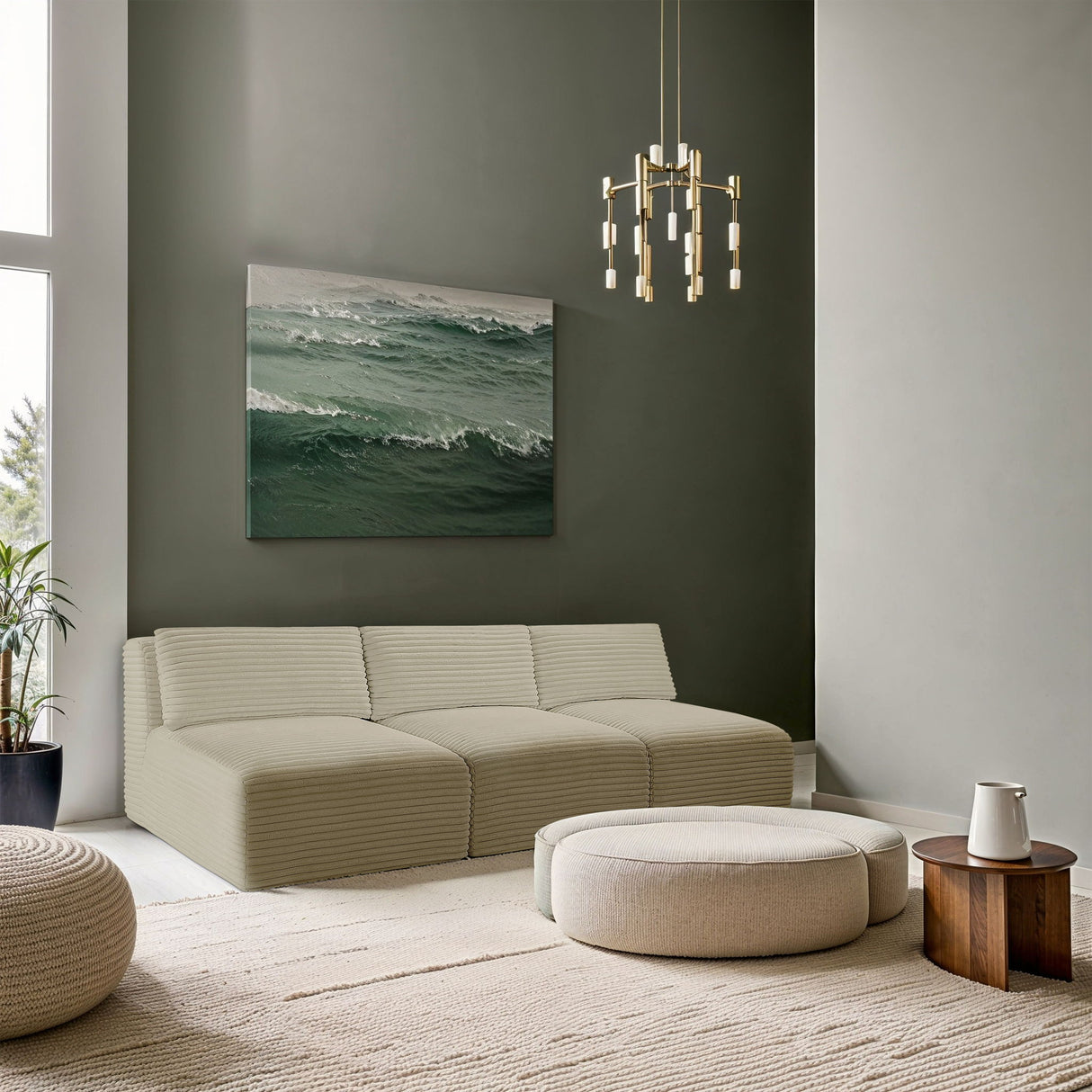 Shaggy - 3 Seat Modular Armless Sofa