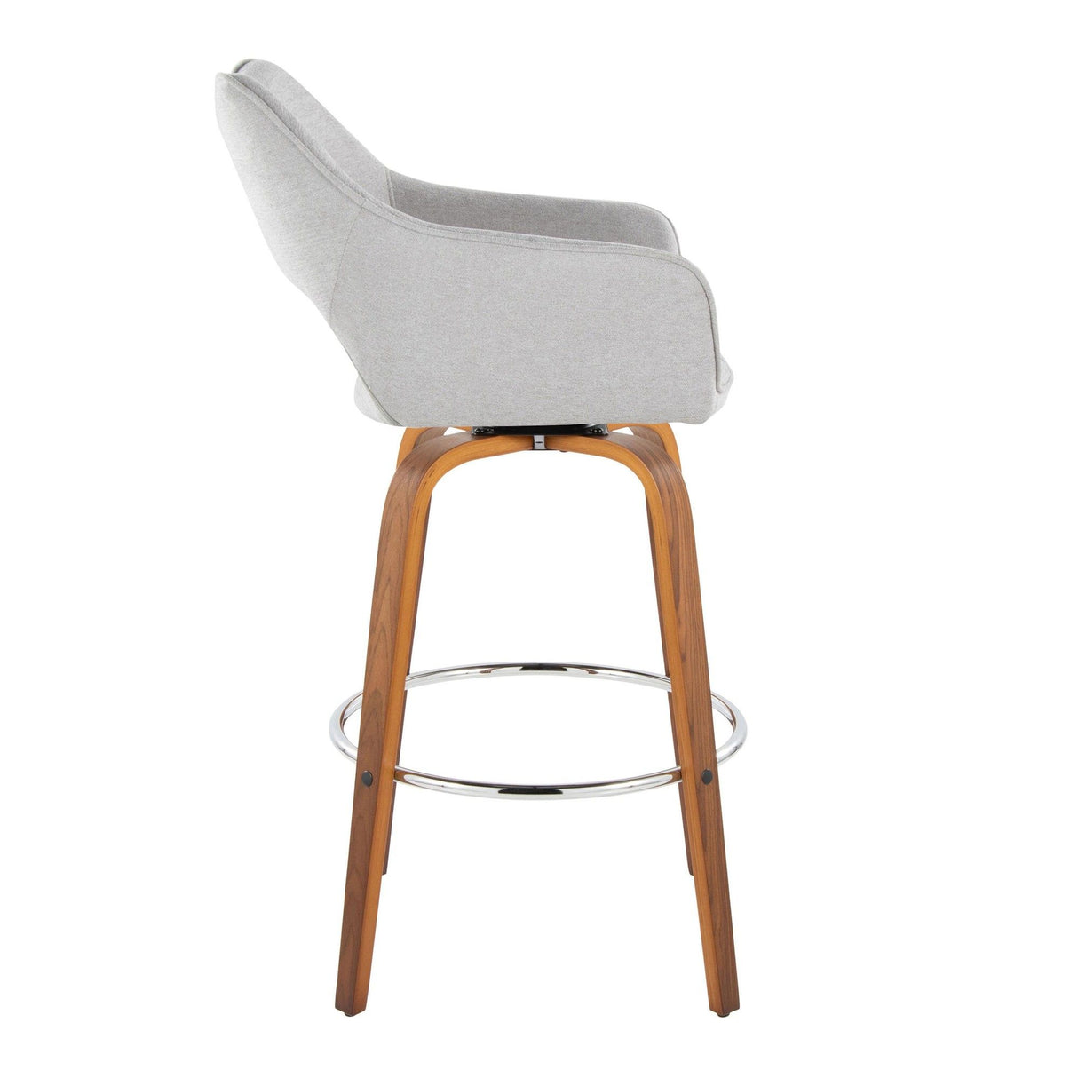 Mustang - Fixed-Height XL Barstool (Set of 2) - Walnut Wood