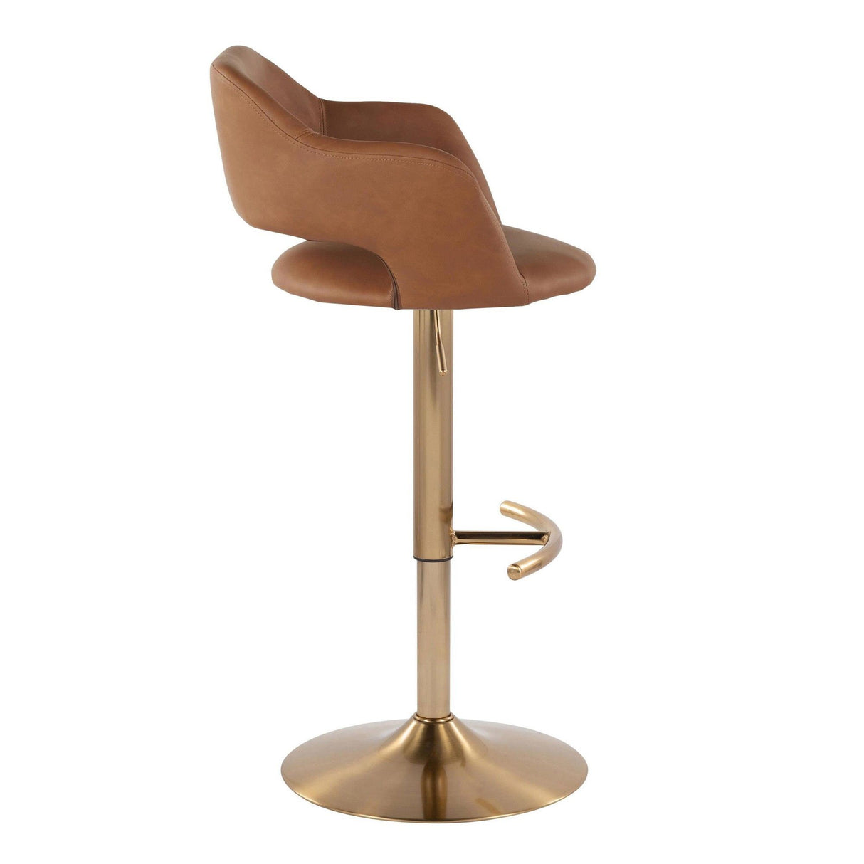 Margarite - Adjustable Barstool (Set of 2) - Gold Metal