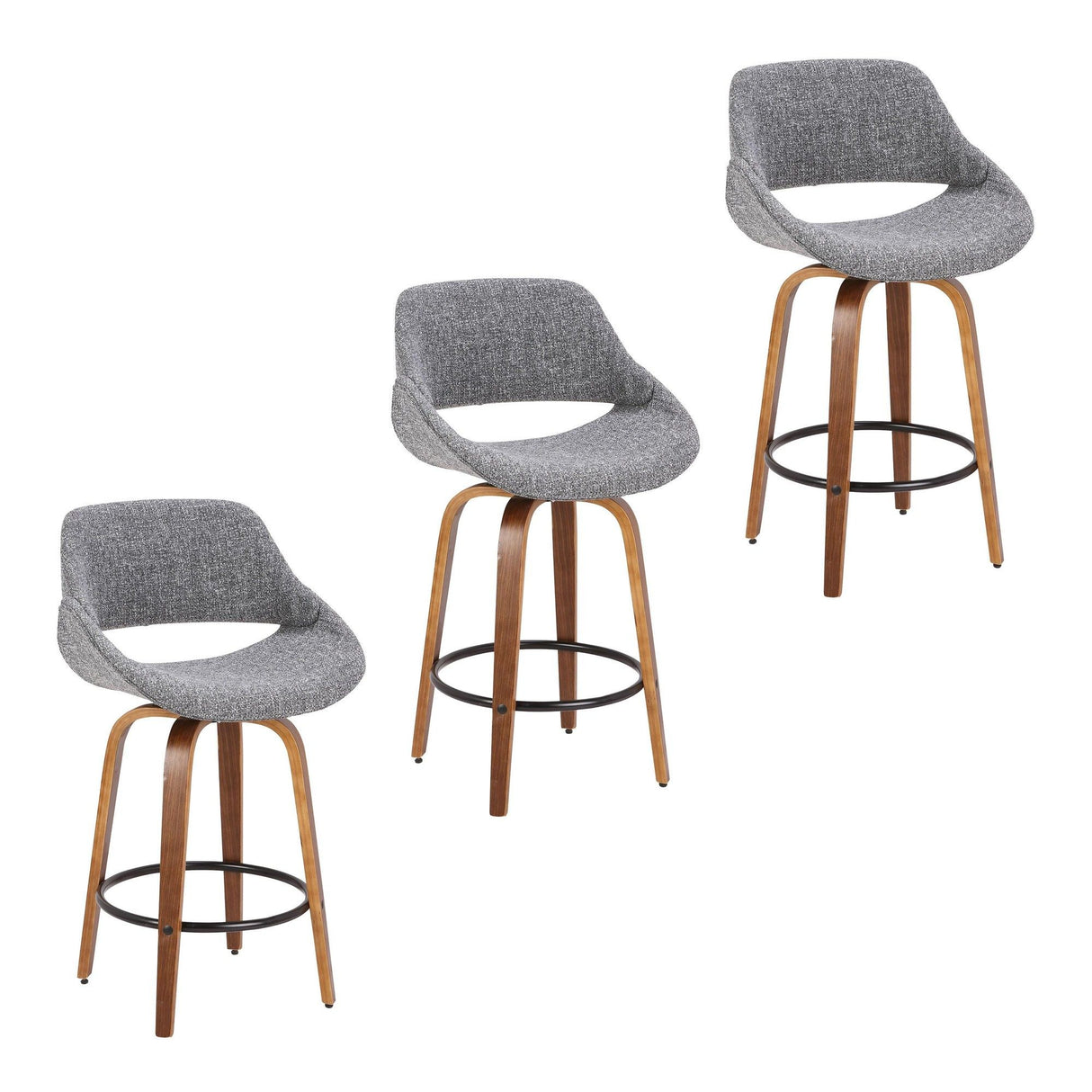 Fabrico - 26" Fixed-Height Counter Stool (Set of 2) - Walnut Frame