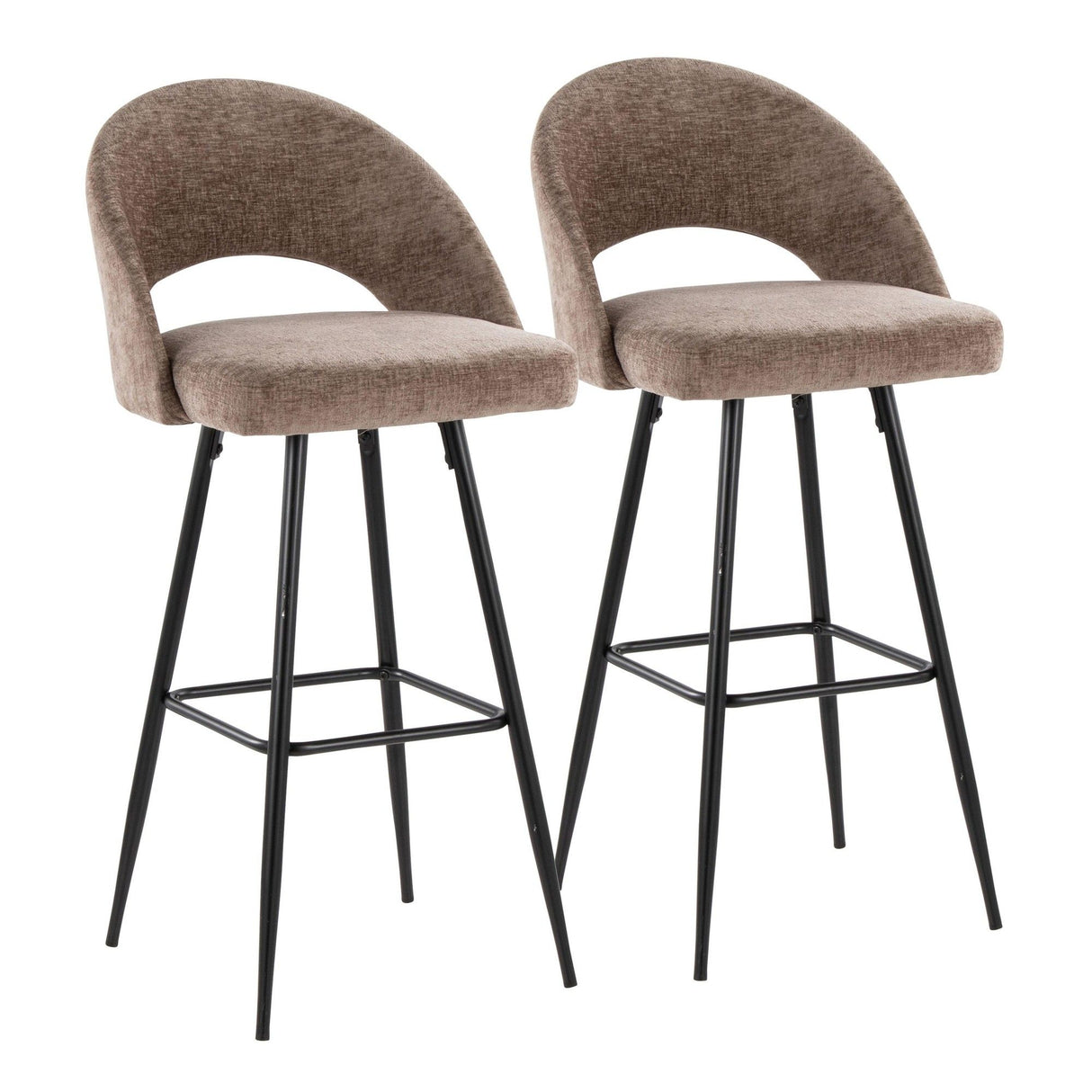 Renee - Upholstered Fixed-Height Barstool (Set of 2) - Black Base
