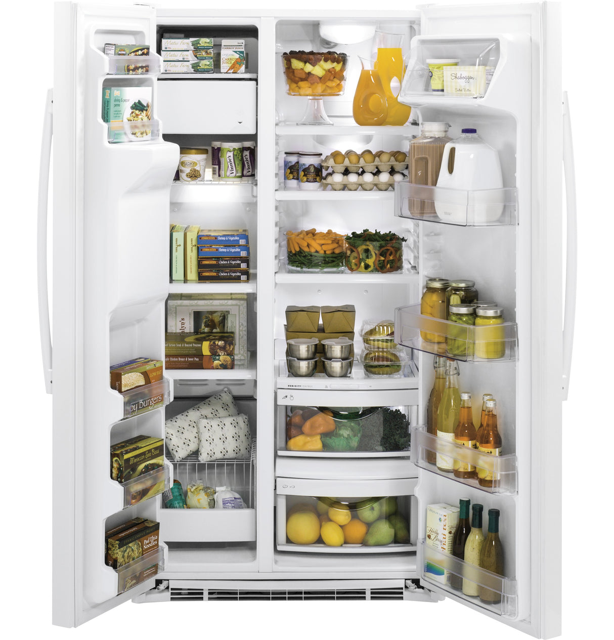 GE GZS22DGJWW - 36 in. 21.9 cu. ft. Counter Depth Side by Side Refrigerator with Ice & Water Dispenser - White