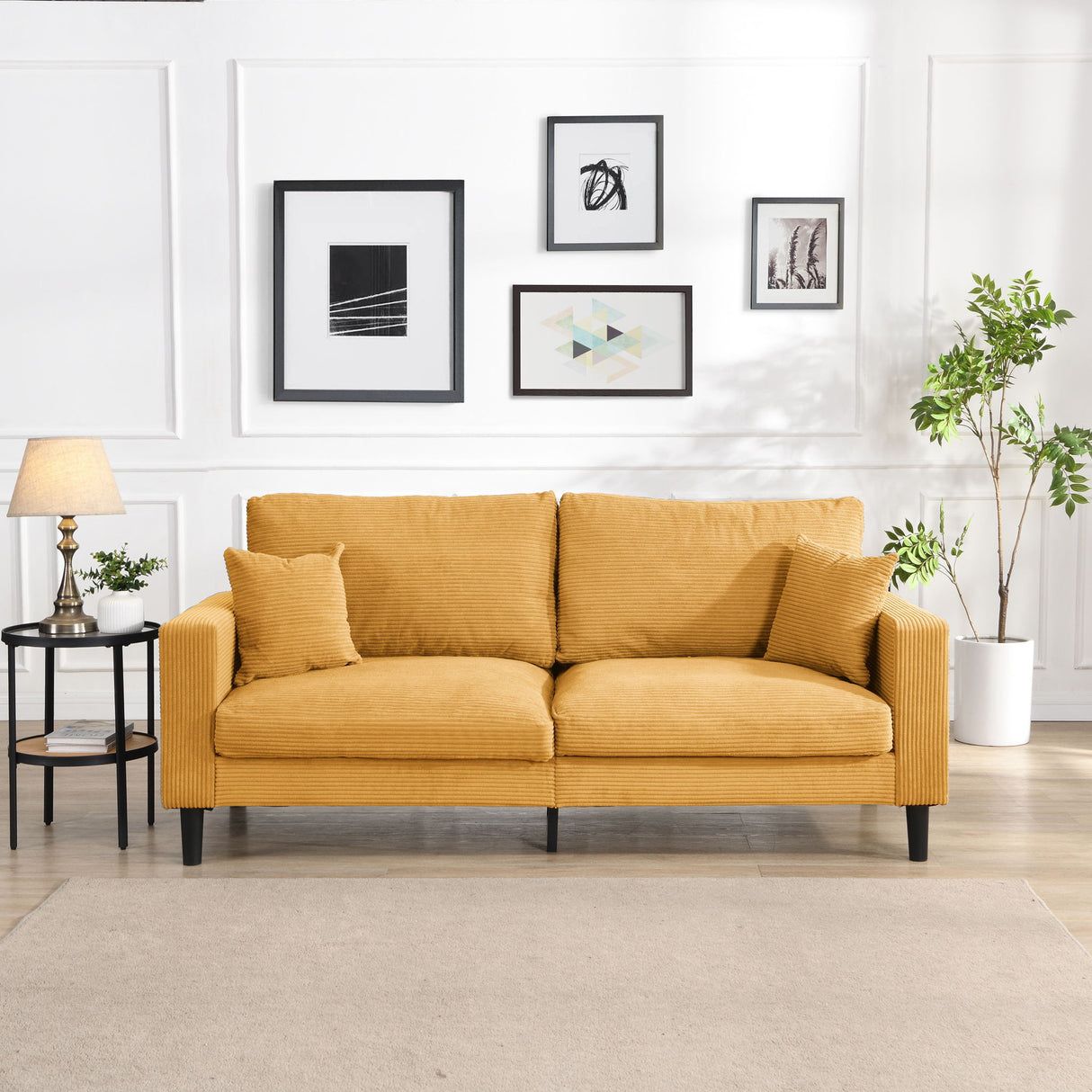 Modern Upholstered Resilience Three Seater Sofa
