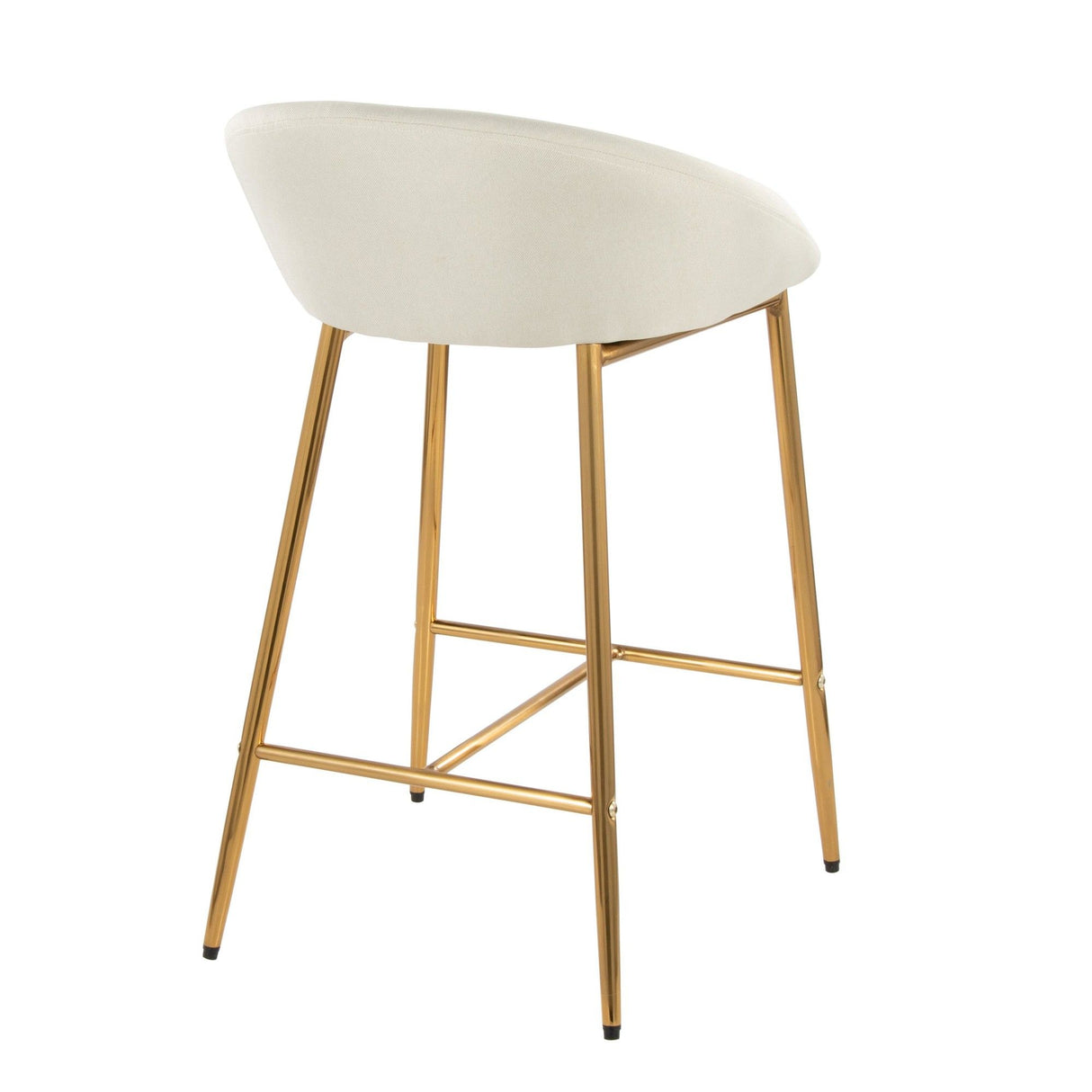 Matisse - Glam 26" Counter Stool (Set of 2) - Gold Frame And Cream Fabric