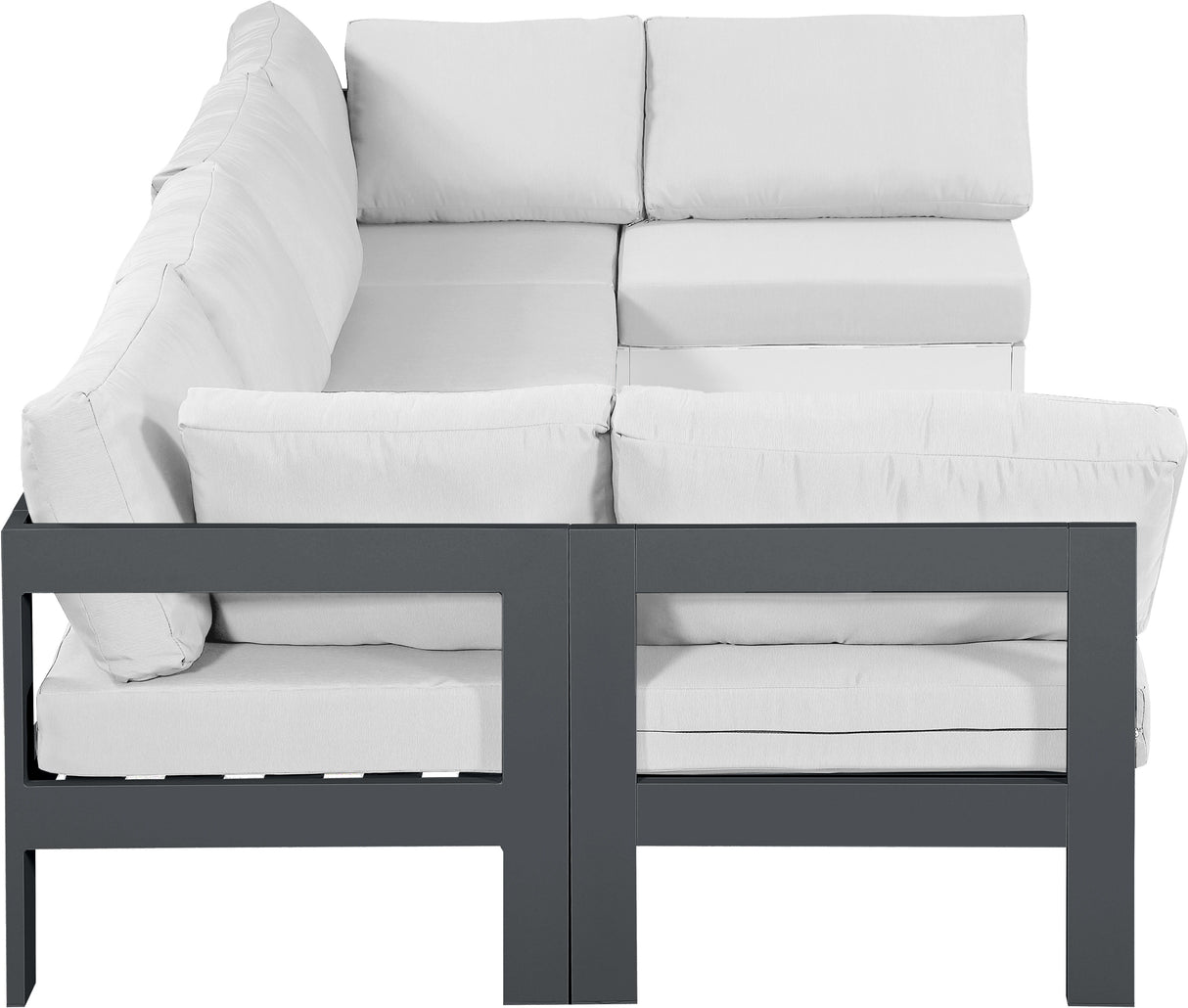 Nizuc - Outdoor Patio 6 Piece Modular Sectional With Gray Frame