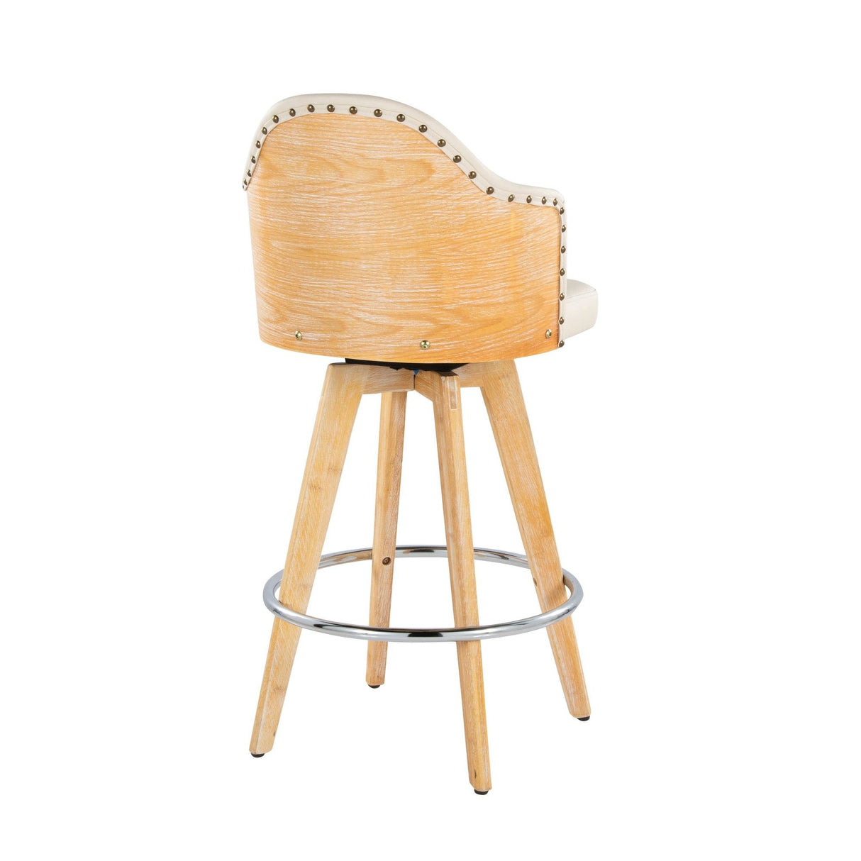 Ahoy - Contemporary Fixed-Height Counter Stool With Natural Bamboo Frame (Set of 2)