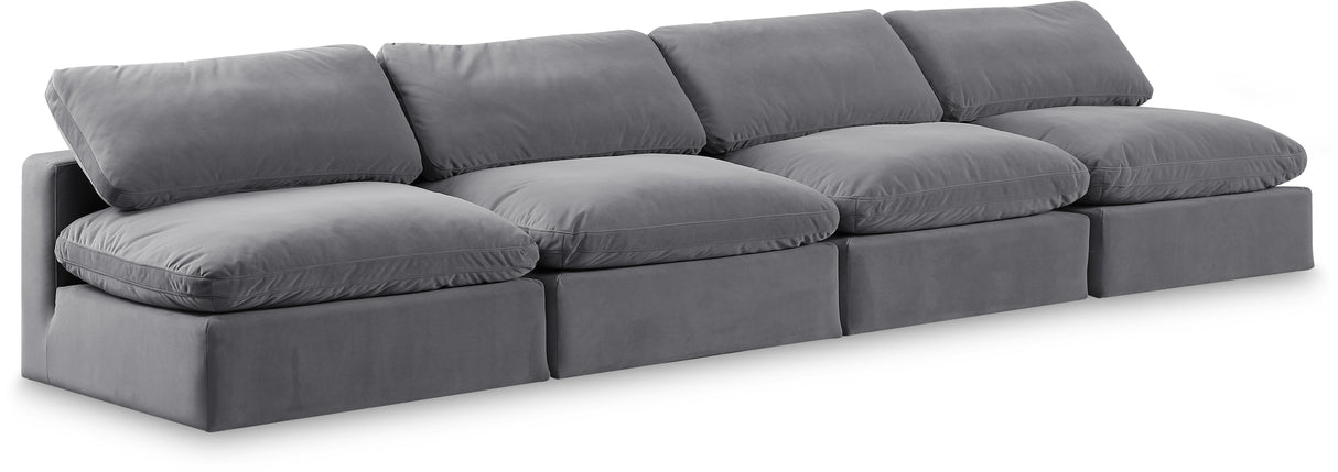 Comfy - Velvet Modular Armless Sofa 4 Seats