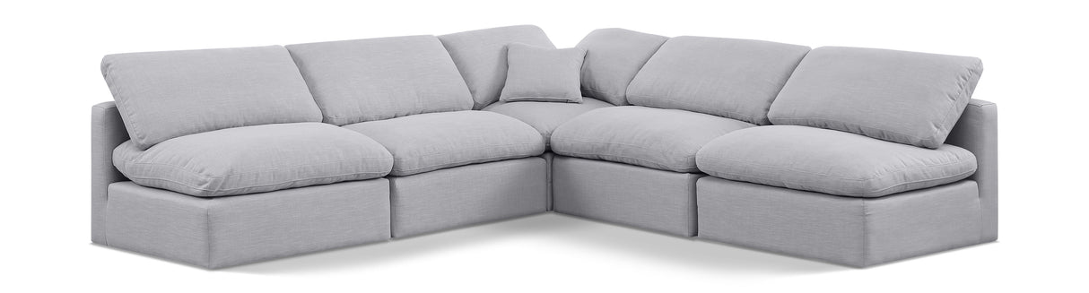Indulge - Linen 5 Piece Modular Corner Armless Sectional