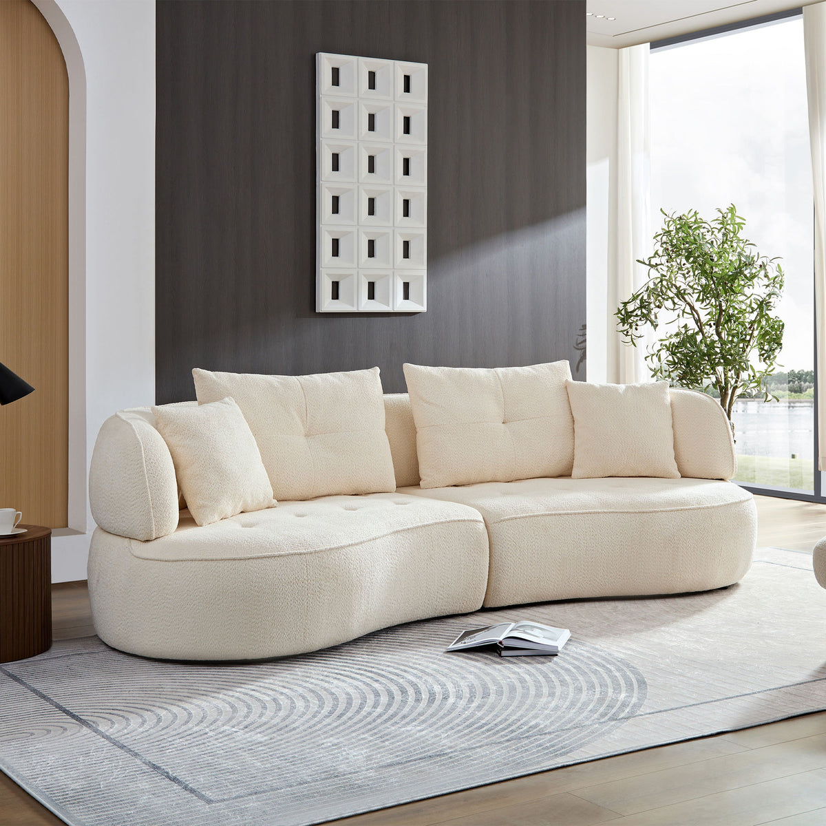 Modular Sofa, Durable Fabric, Solid Wood Frame, High Density Sponge Padding, Seating For 4