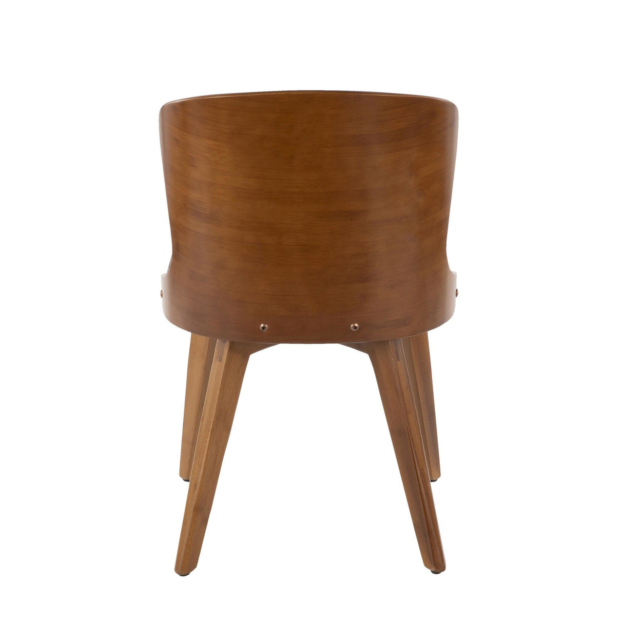Bocello - Mid-Century Chair - Walnut And Black Faux Leather
