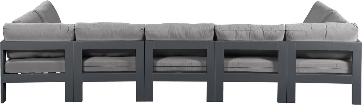 Nizuc - Outdoor Patio 7 Piece Modular Sectional With Gray Frame