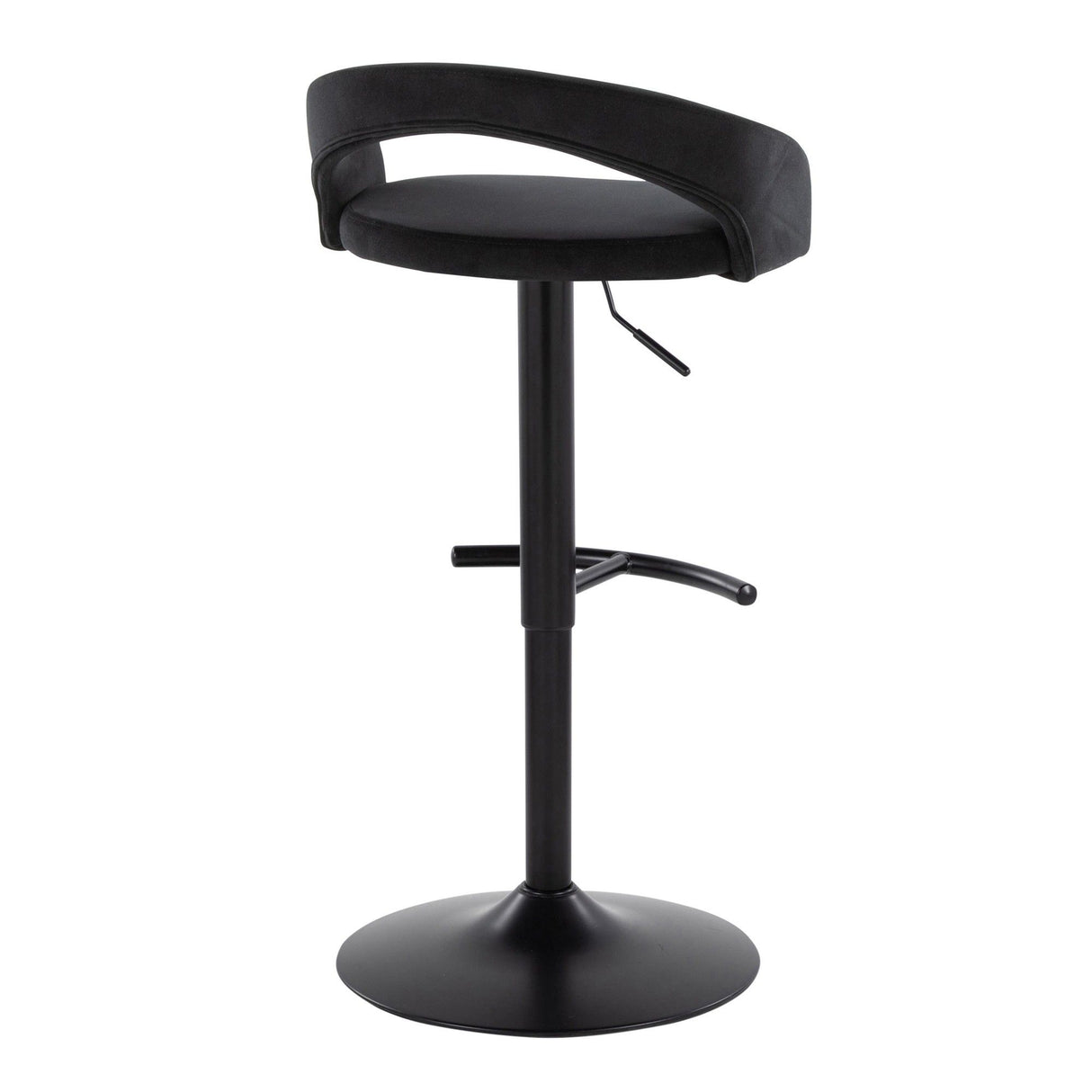 Grotto - Upholstered Adjustable Barstool - Black Metal Base