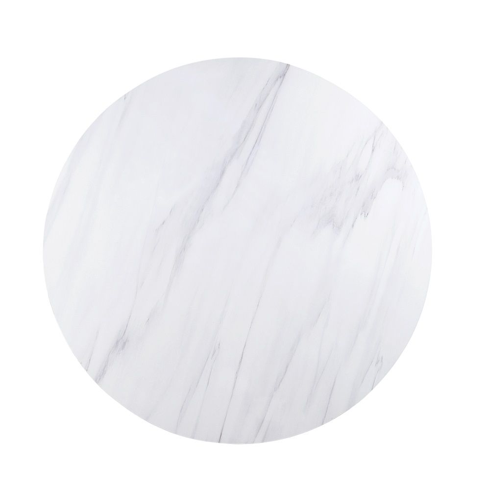 Gerardo - Dining Table - White Marble Top & Weathered Espresso