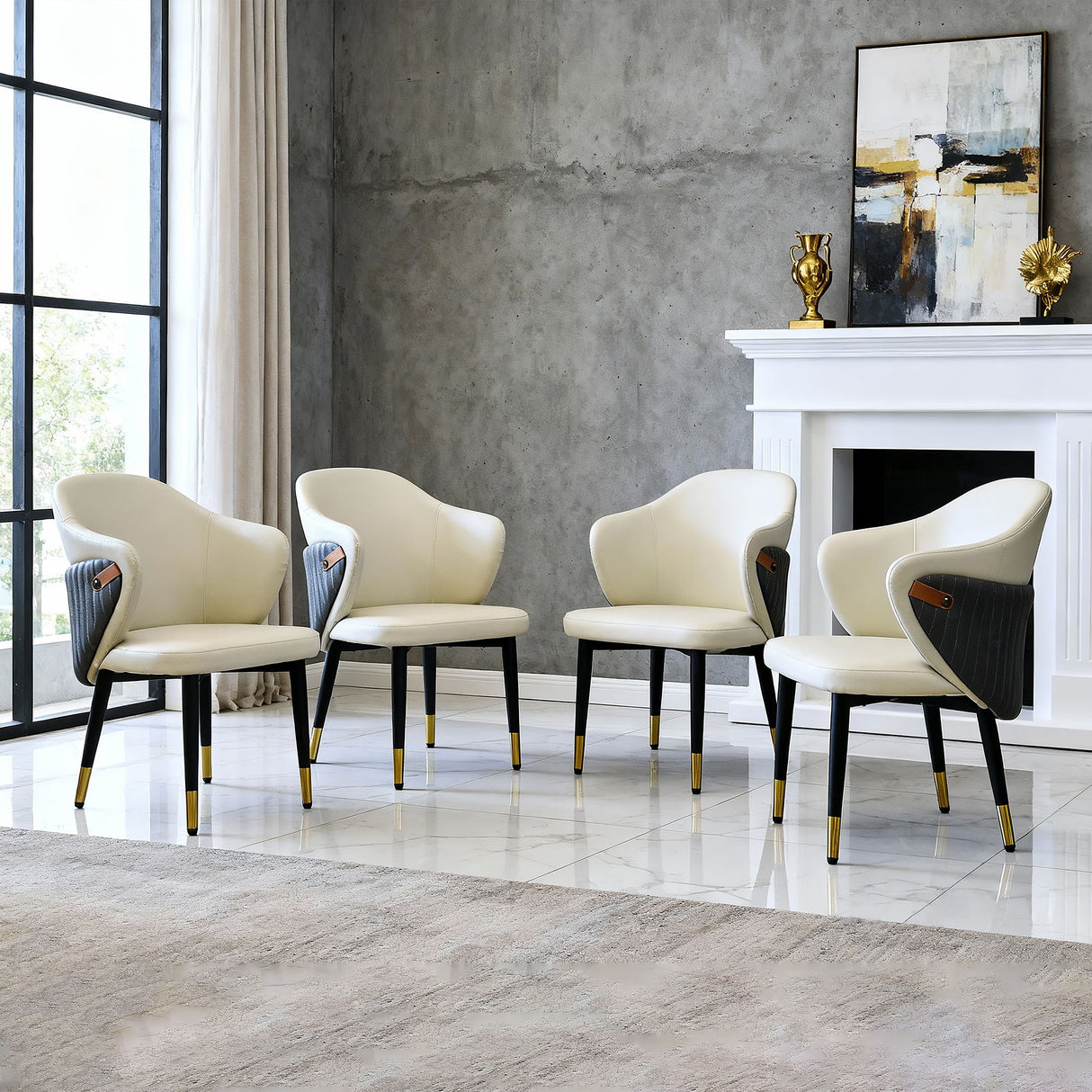 Dining Chairs Ergonomic (Set of 2) - Beige
