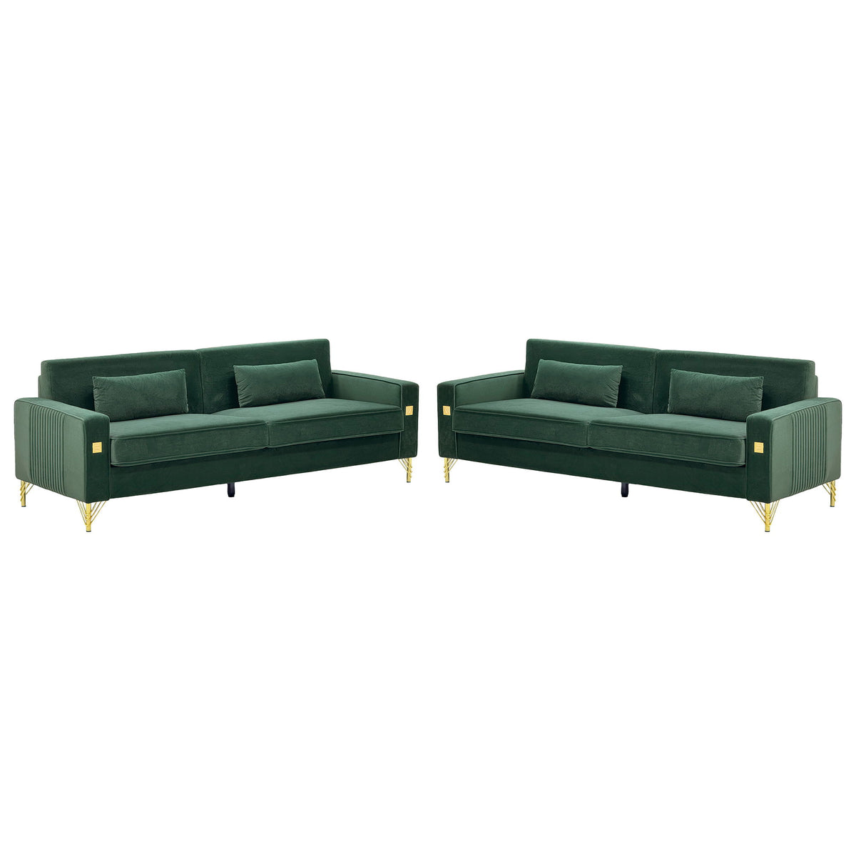 2 Pieces Sofa Sofa Set With Removable Cushions For Home Apartment