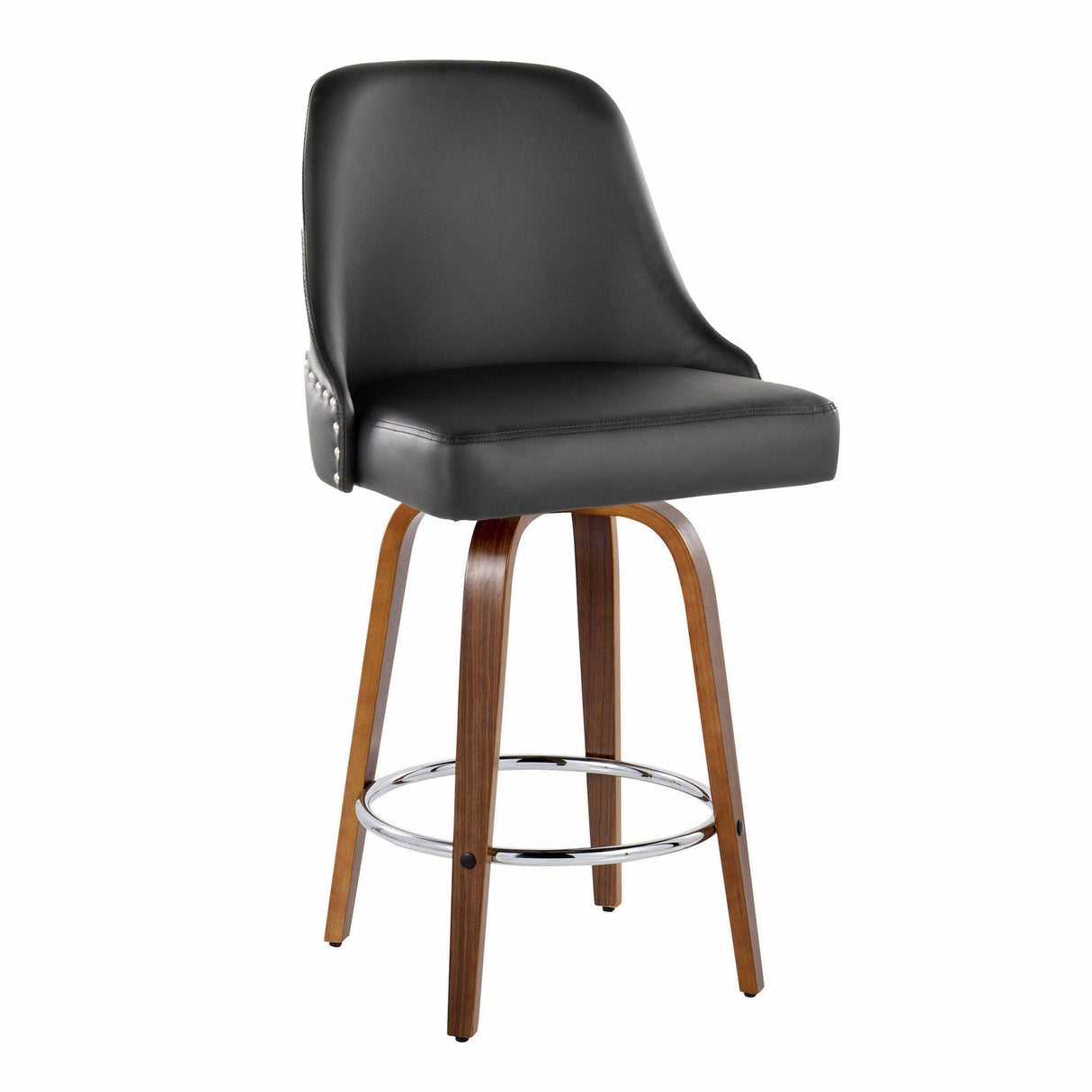 Marcel - Studded-Transitional Fixed-Height Swivel Counter Stool (Set of 2)