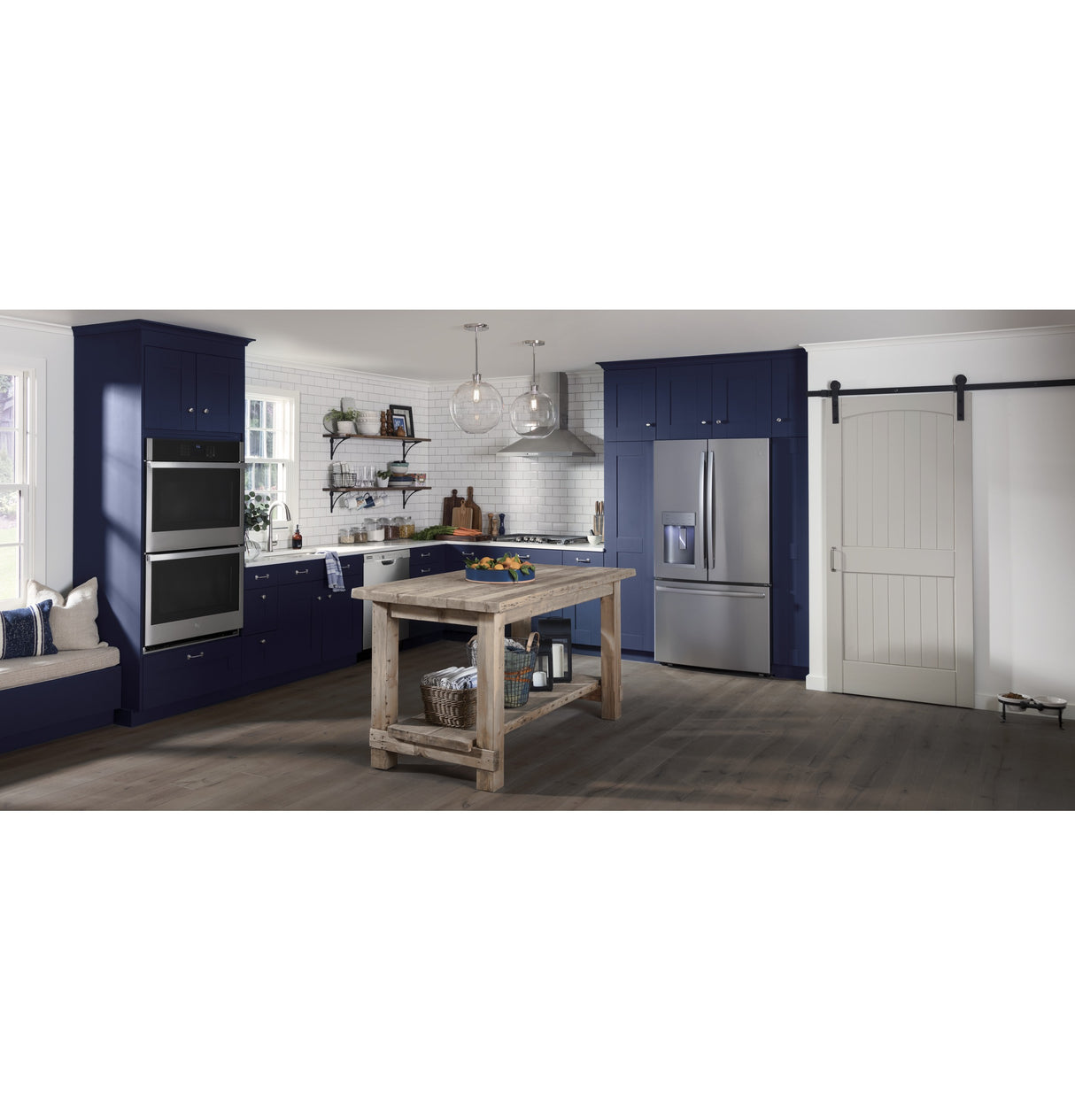 GE JVW5301SJSS - 30 in. Wall-Mount Pyramid Chimney Hood, Convertible Chimney Style Range Hood with 350 CFM, 4 Fan Speeds & 2 Halogen Lights - Stainless Steel