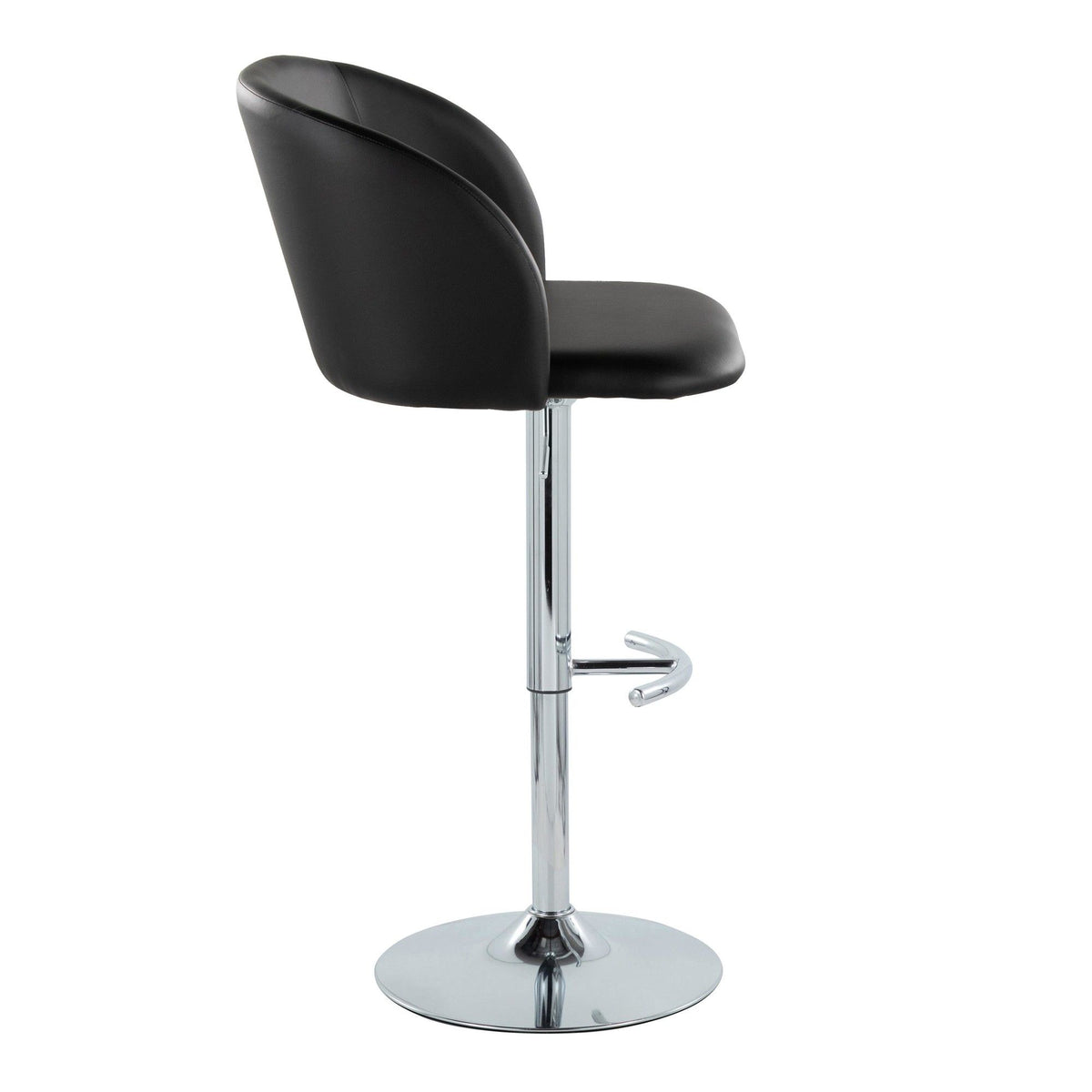 Fran - Adjustable Barstool (Set of 2) - Black Faux Leather