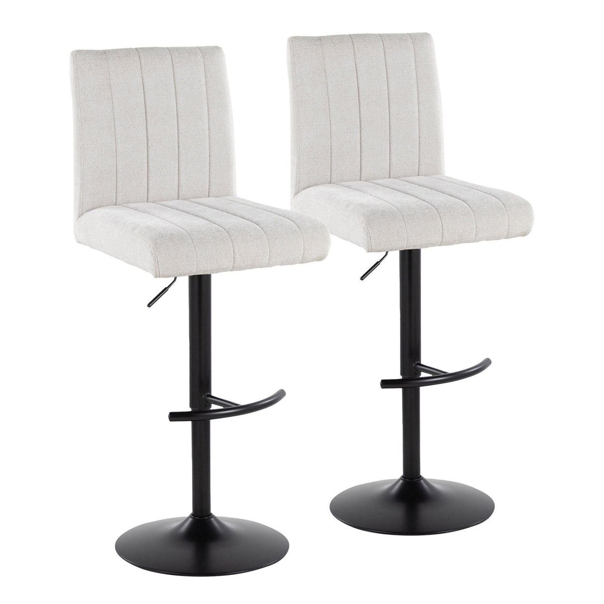 Hannah - Adjustable Barstool With Rounded T Footrest (Set of 2) - Black Metal