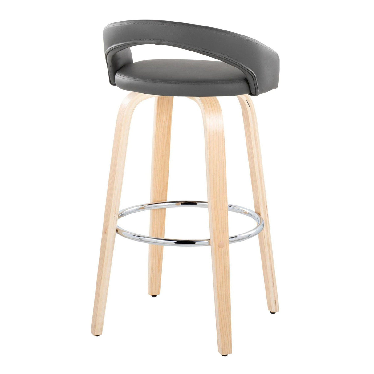 Grotto - Upholstered Fixed-Height Barstool (Set of 2) - Natural Wood