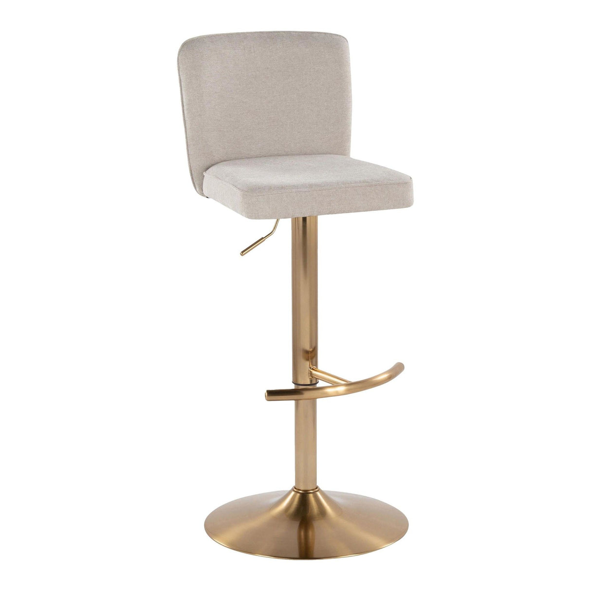 Henry - Adjustable Barstool With Swivel - Gold Metal (Set of 2)