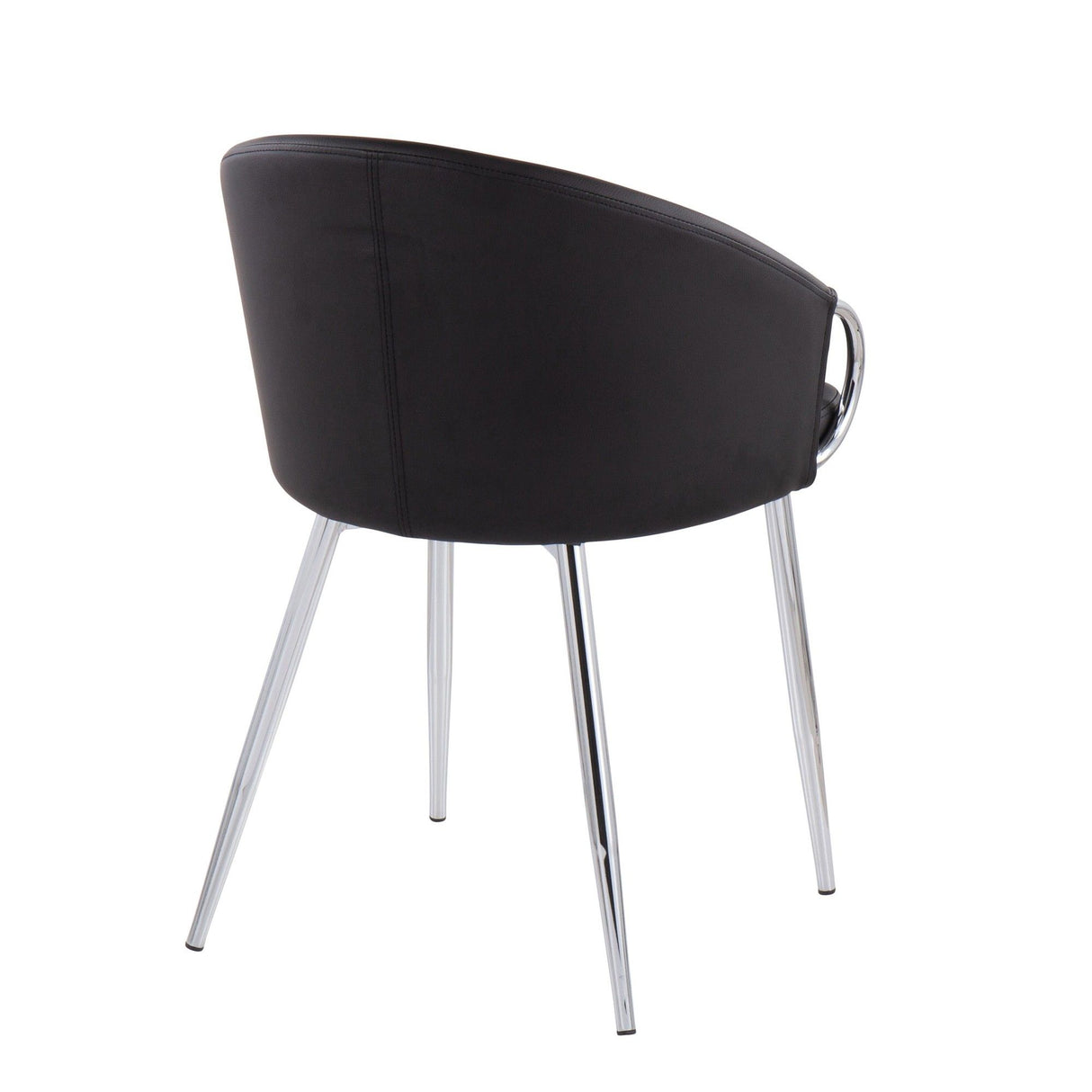 Claire - Contemporary/Glam Chair (Set of 2) - Chrome And Black Faux Leather