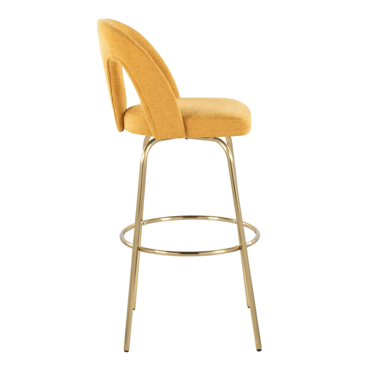 Ava - Upholstered Fixed-Height Barstool (Set of 2) - Gold Base