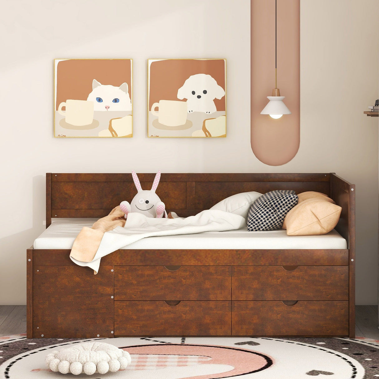 Daybed With Drawers And Shelves