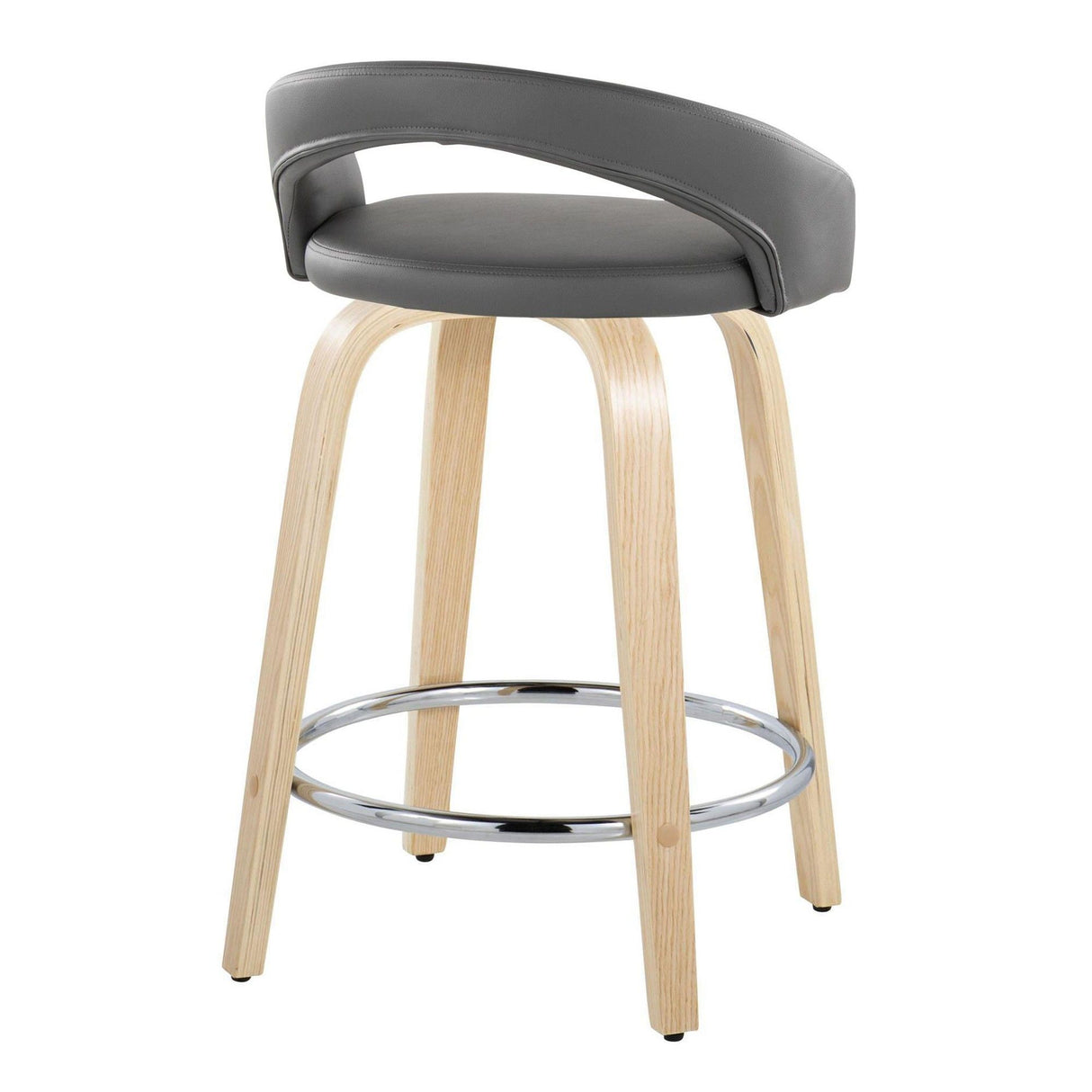 Grotto - Upholstered Fixed-Height Counter Stool With Natural Wood Base (Set of 2)
