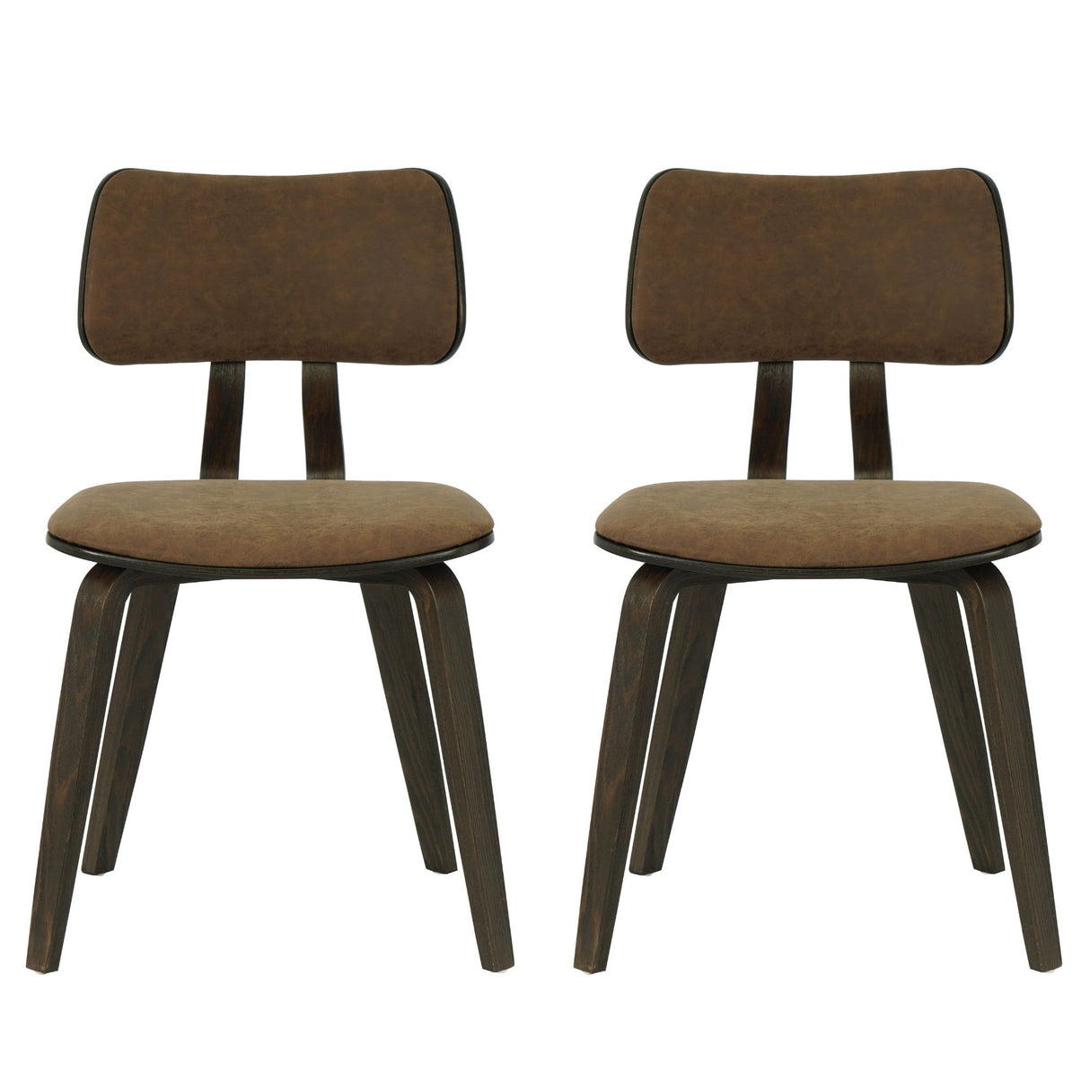 Jaguar - Curved Back Wood Dining Chair With Faux Leather Seat