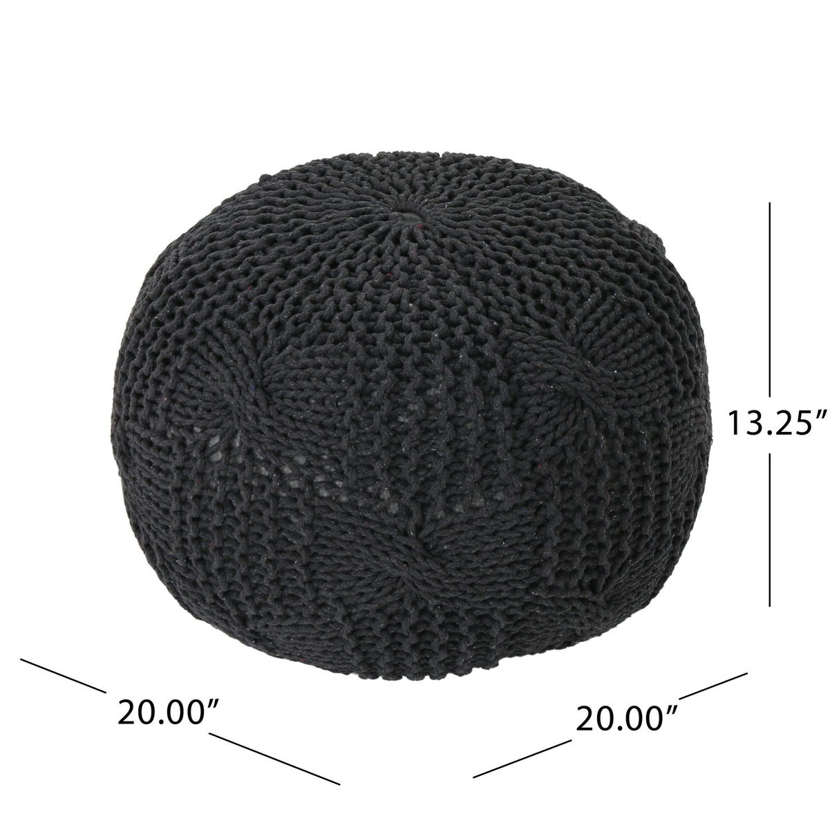 Bordeaux - Knitted Round Pouf