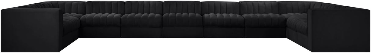 Rummi - Velvet Performance Fabric Upholstered 11 Piece Modular Sectional
