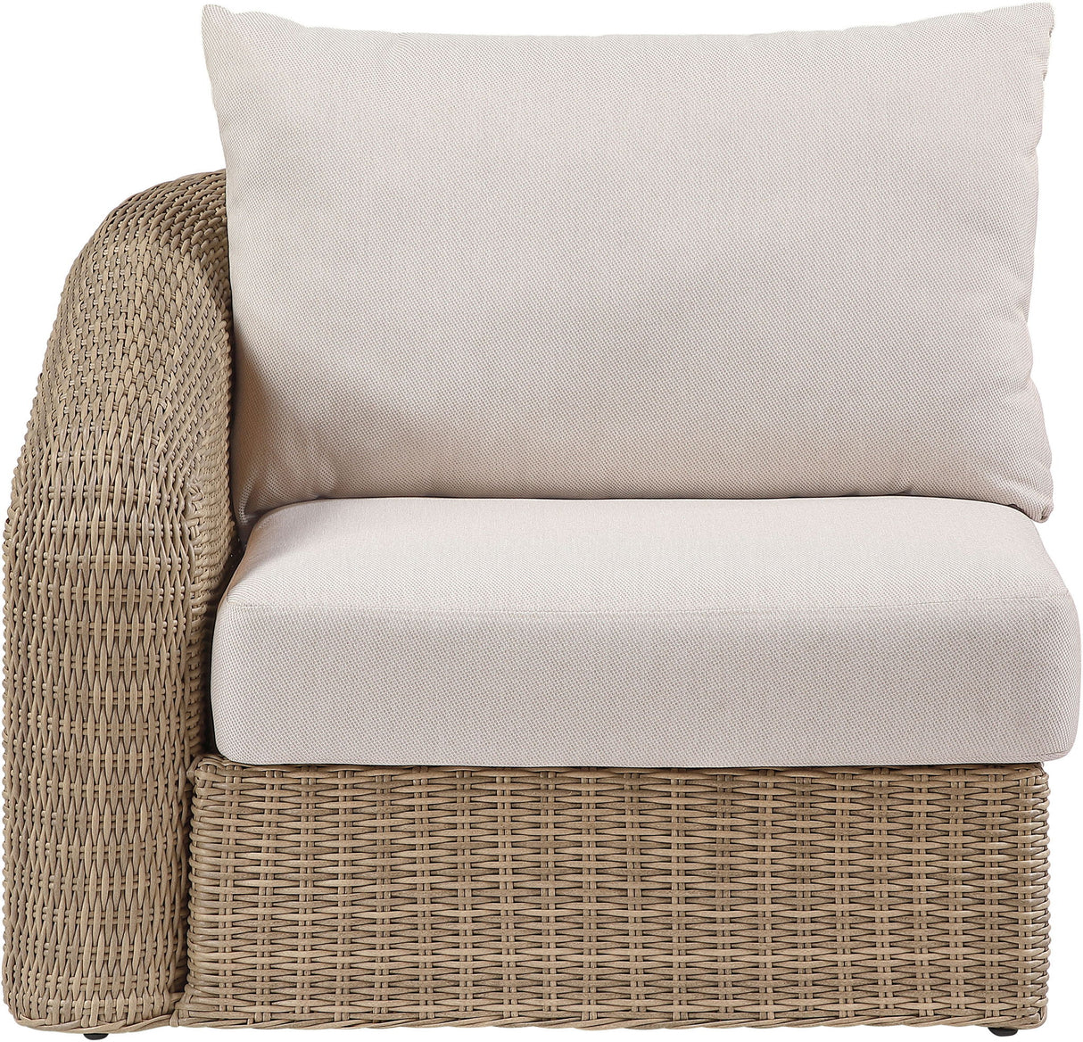 Seacrest - Olefin Water Resistant Fabric And Wicker Outdoor Patio Left Arm Chair