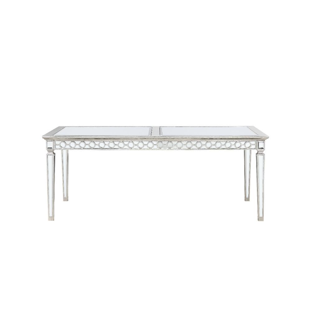 Varian - 78" Dining Table - Mirrored & Antique Platinum