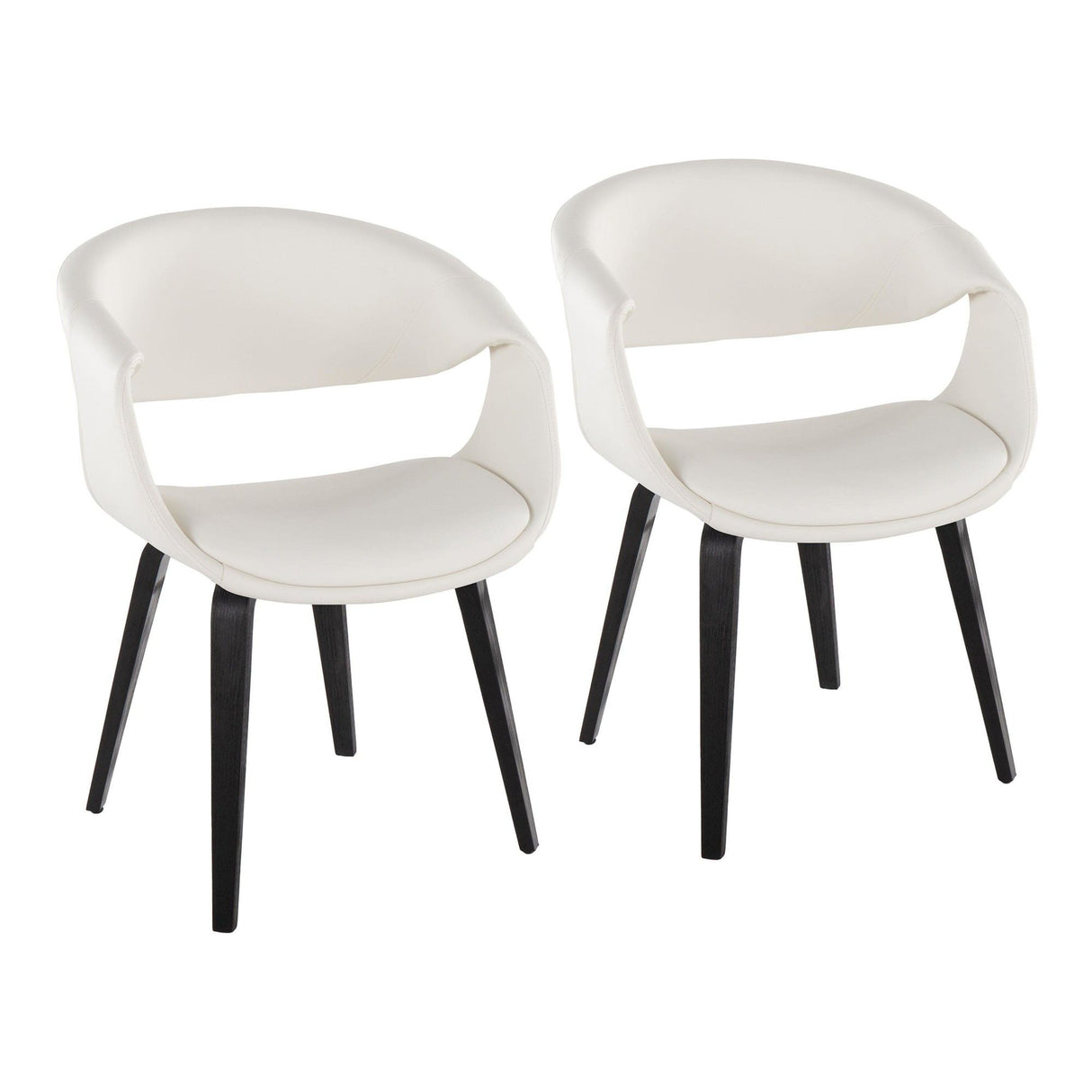 Curvo - Upholstered Chair (Set of 2) - Black Wood Legs