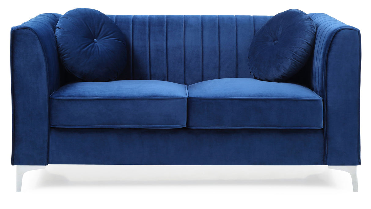 Glam Styled Micro Suede Velvet Loveseat