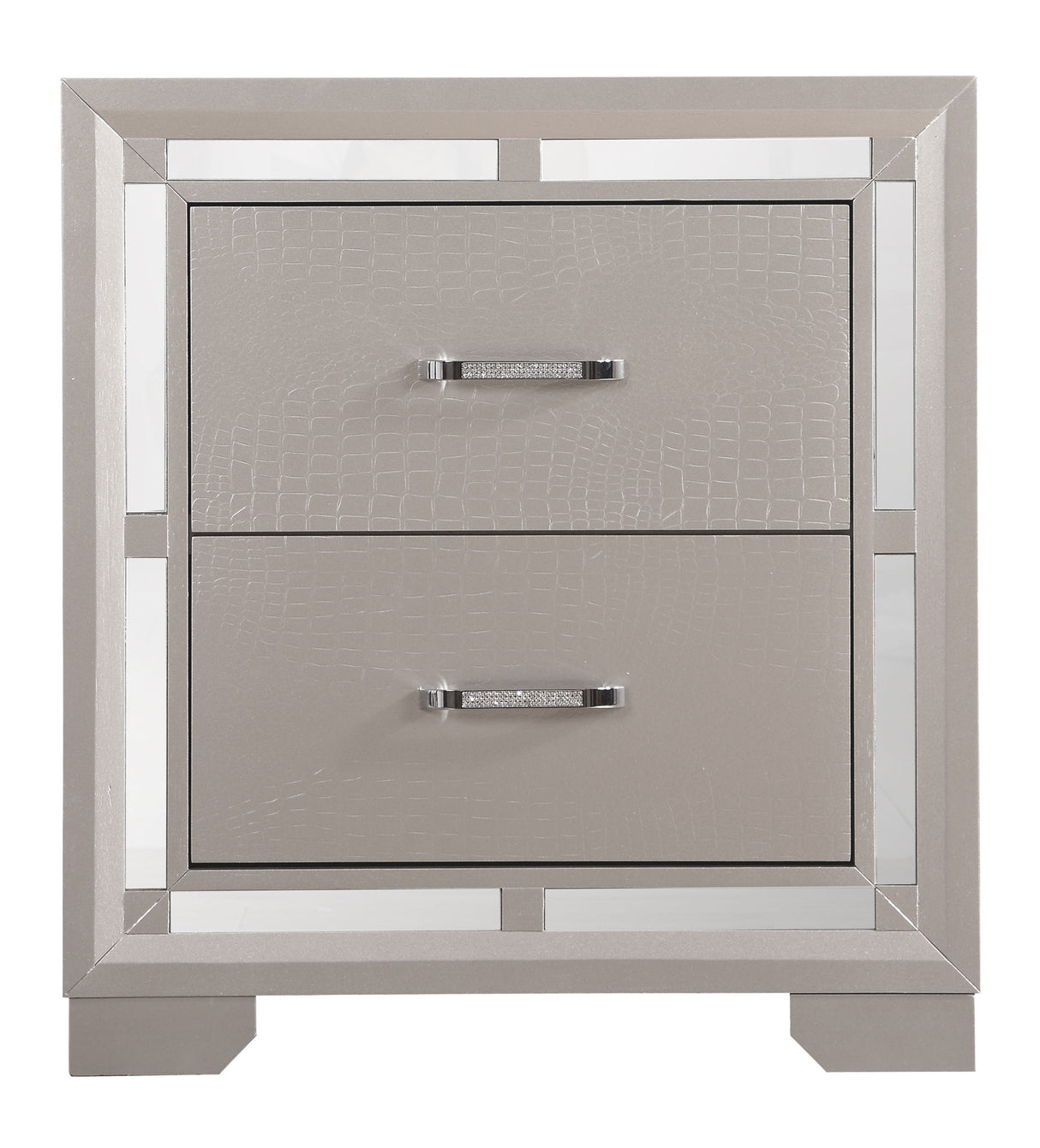 Elegant Nightstand - Silver Champagne
