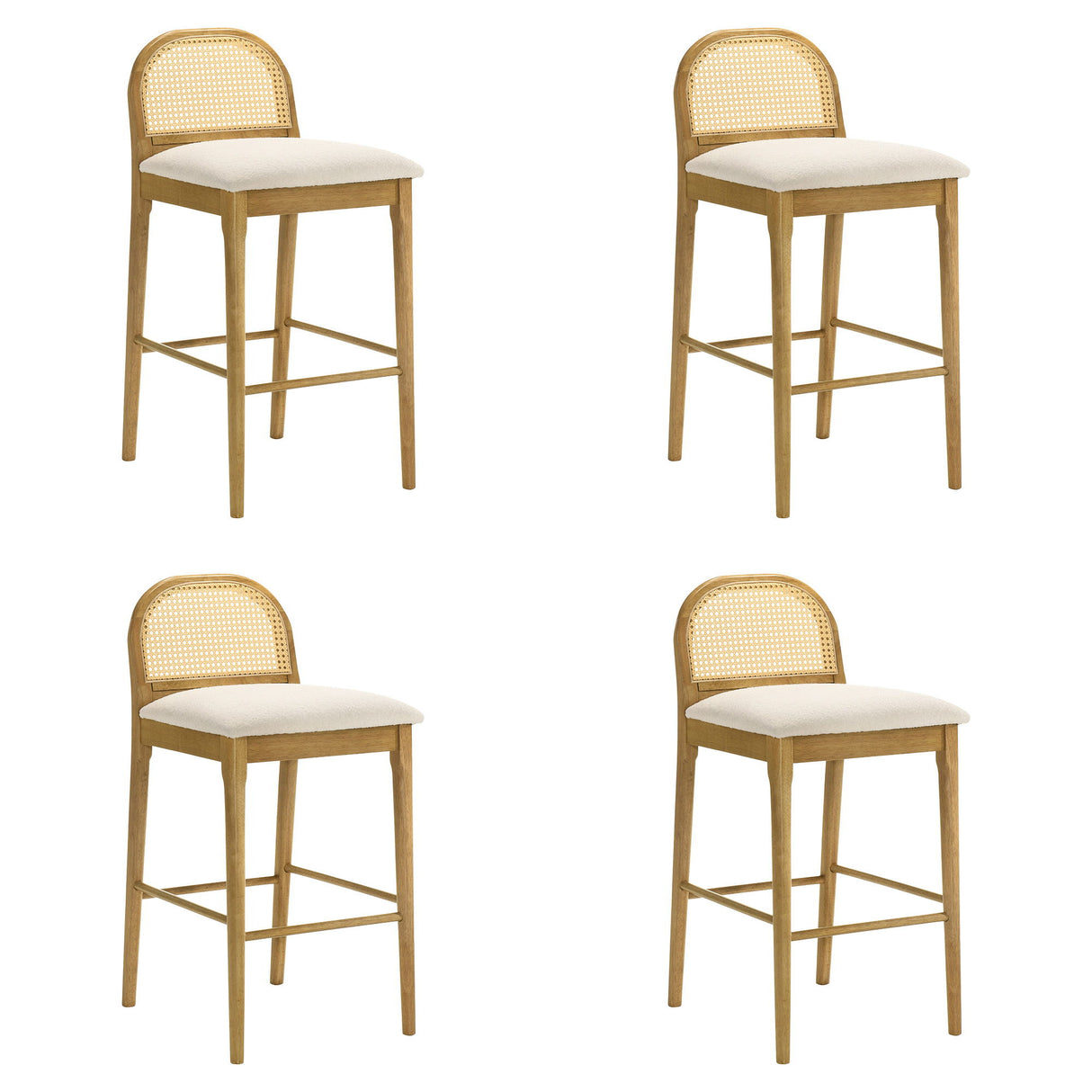 Lucio - Modern Farmhouse Wood Bar Height Kitchen Bar Stool