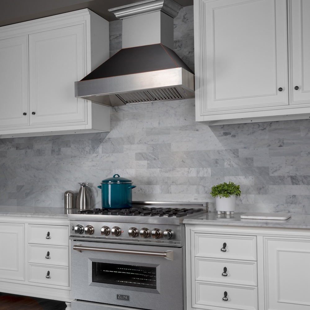 36 Inch Wall Mount Chimney Hood with 700 CFM - (8654ORB36) -