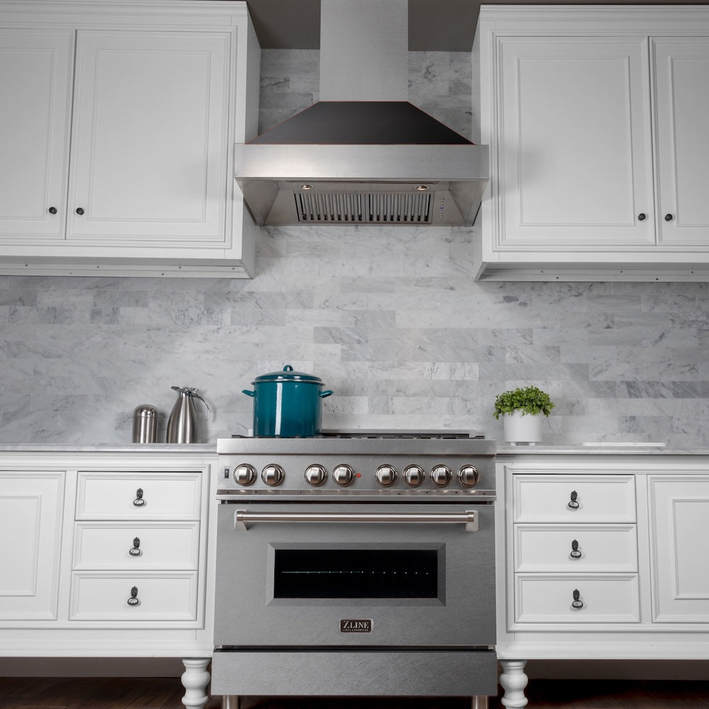 36 Inch Wall Mount Chimney Hood with 700 CFM - (8654ORB36) -