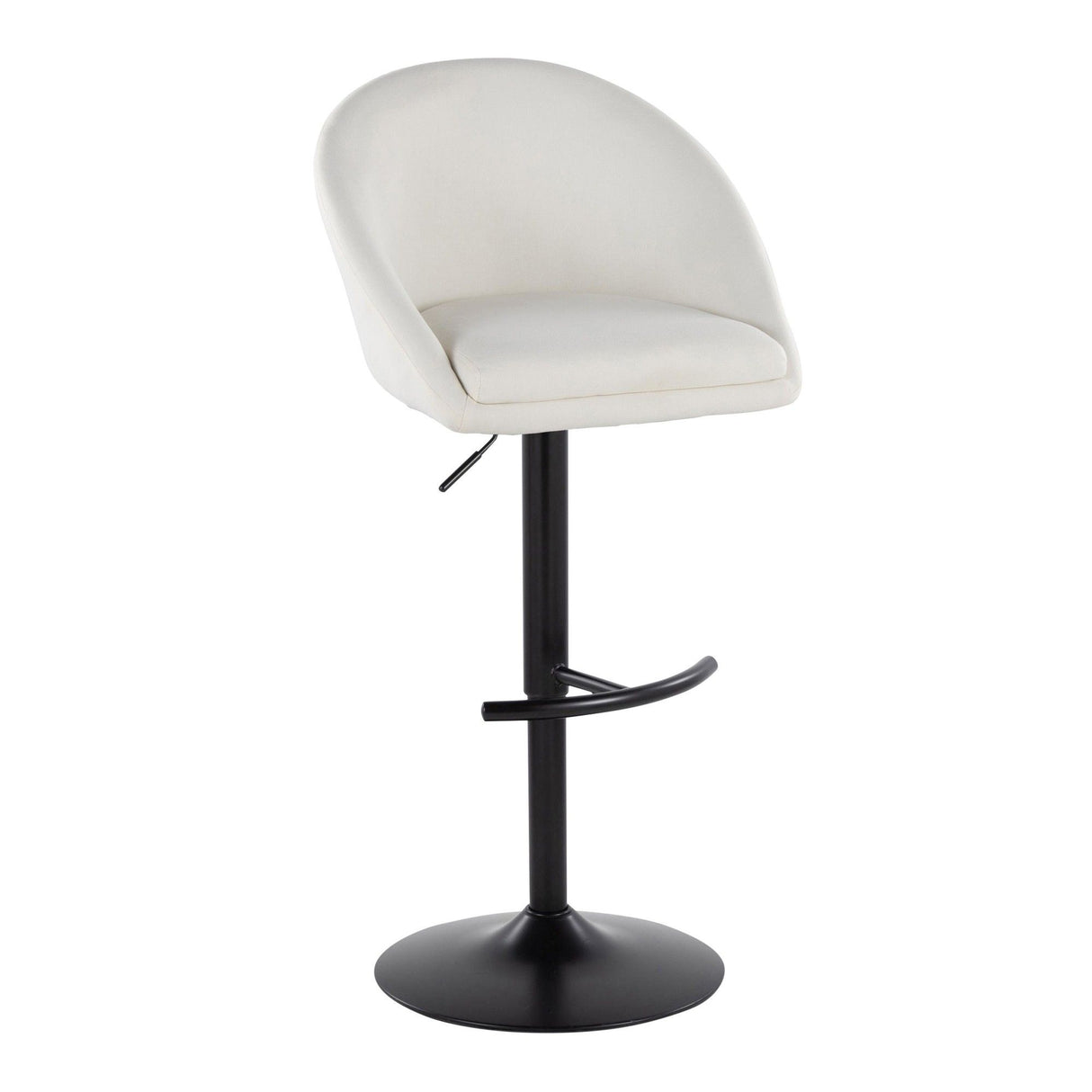 Matisse - Highback Adjustable Barstool With Rounded T Footrest (Set of 2) - Black Metal