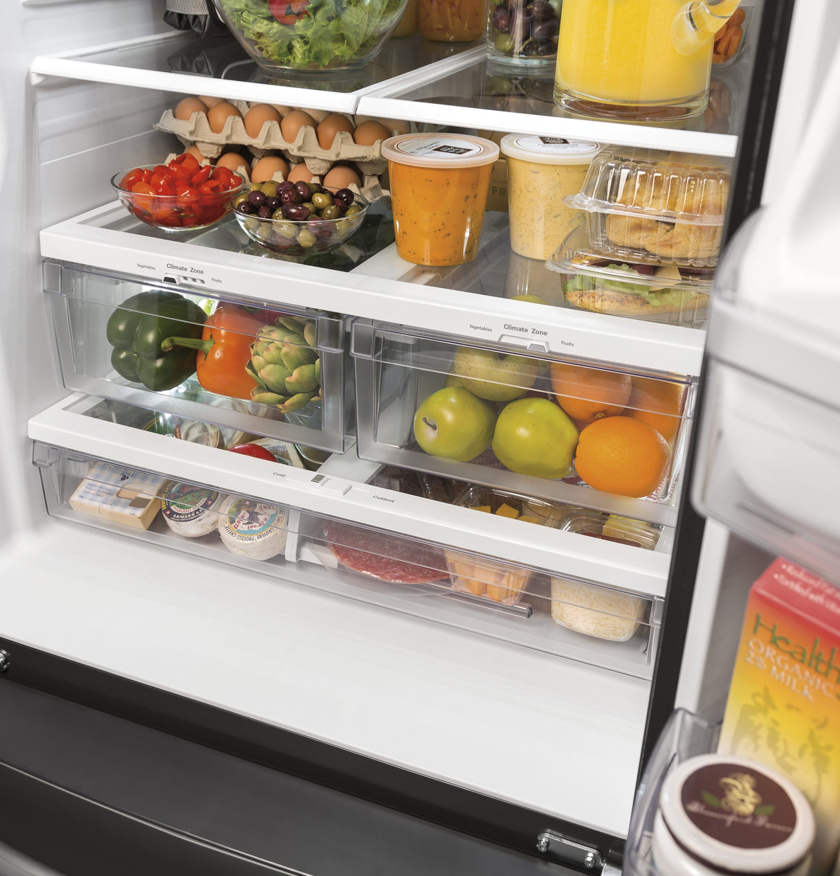 GE GNE25JMKES - 33 in. 24.7 cu. ft. French Door Refrigerator with Internal Water Dispenser - Fingerprint Resistant Slate