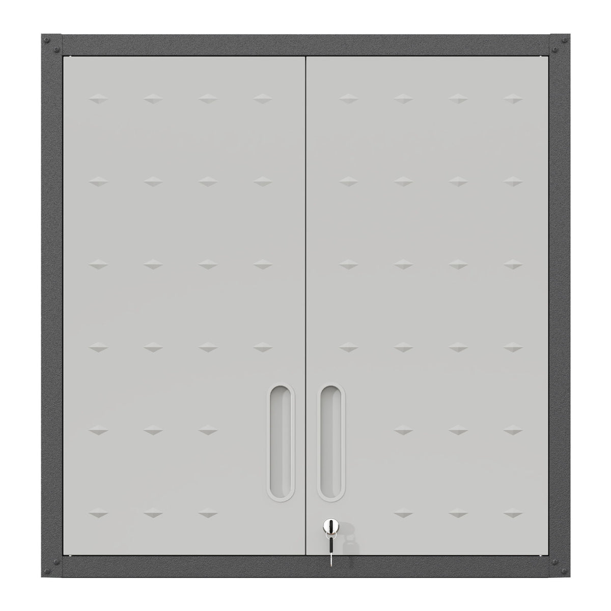 Metal Wall Mounted Tool Storage Cabinet With 2 Locking Doors, Adjustable Shelf, And Drawer