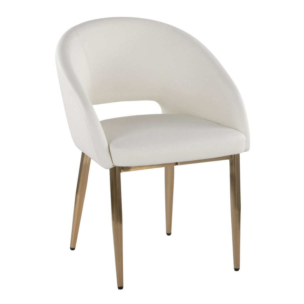 Renee - Upholstered Contemporary Chair (Set of 2) - Gold Metal Legs